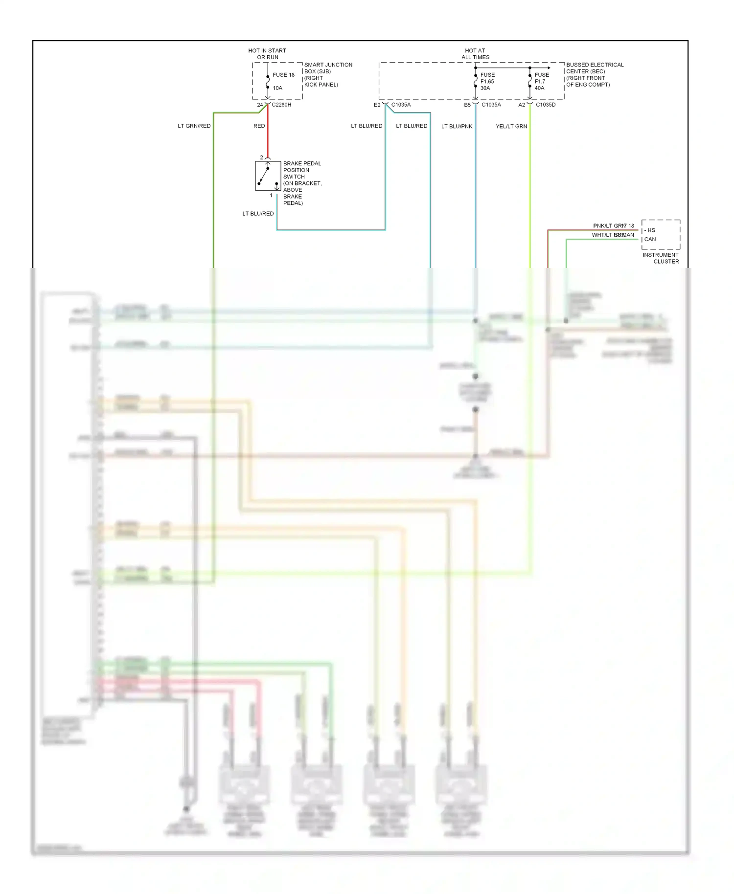 Wiring diagram lt grn/red for Ford GT I (2004-2006) (3 of 12)