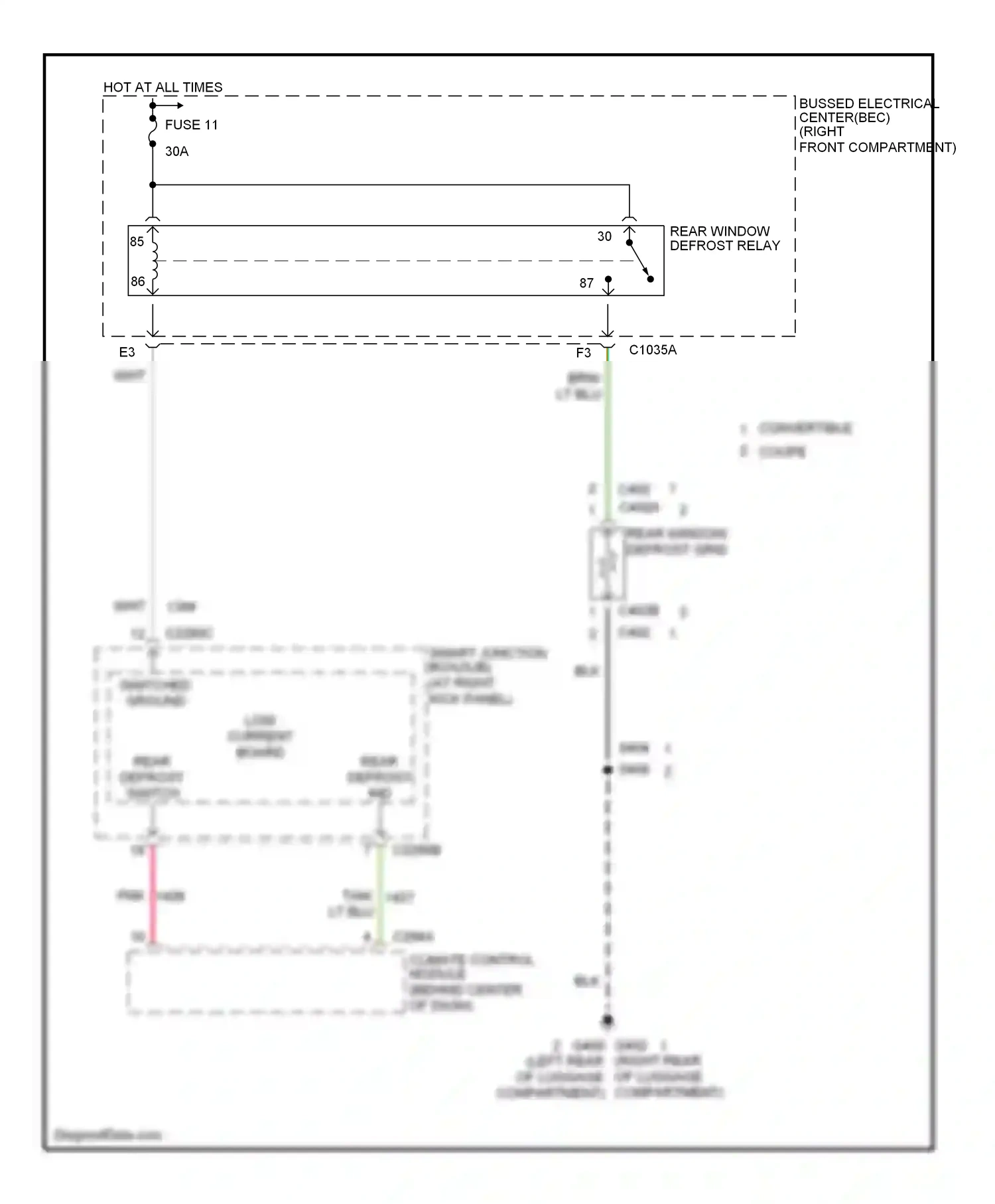 Wiring diagram rear defrost switch for Ford GT I (2004-2006) (1 of 1)