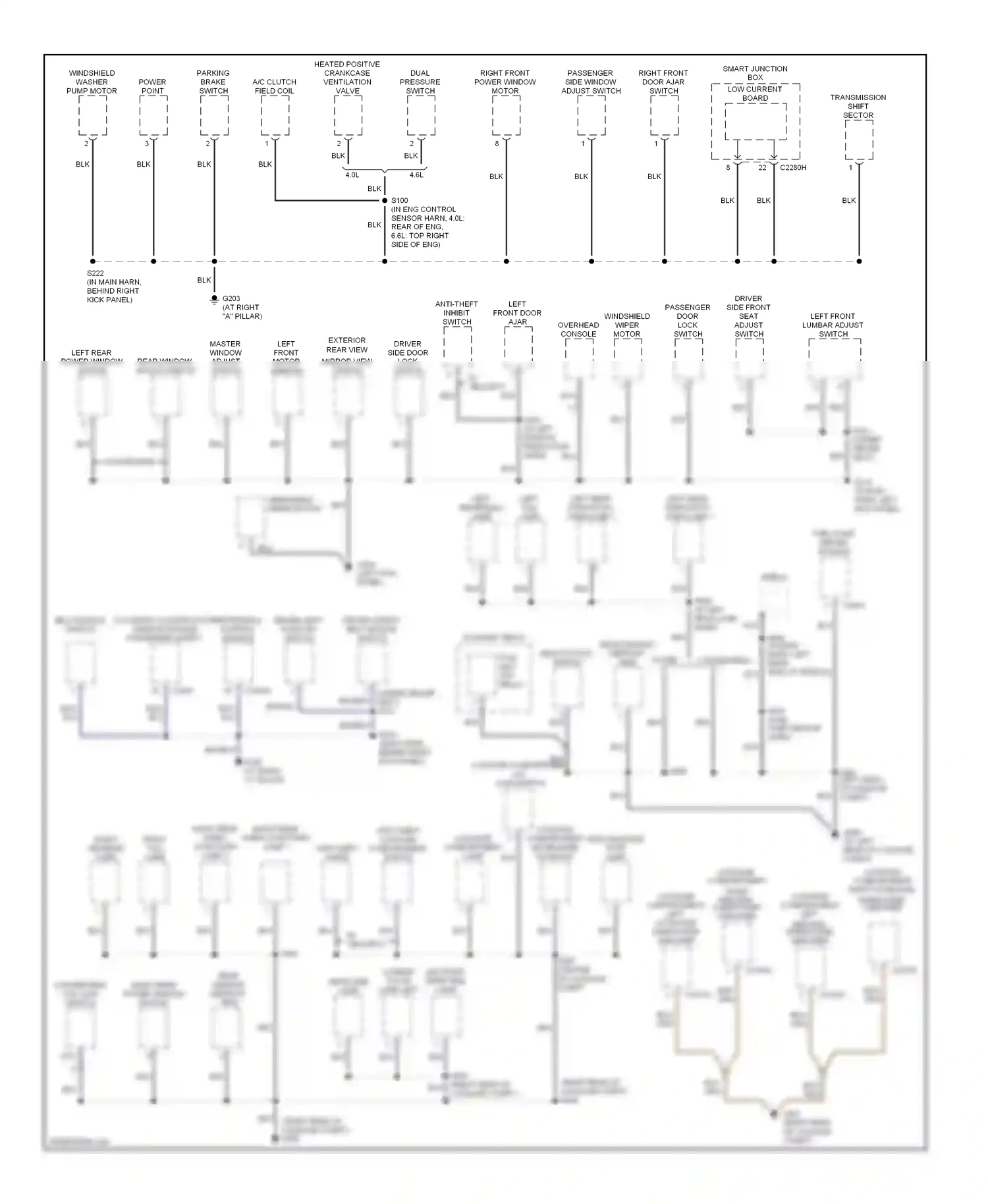 Wiring diagram windshield washer pump motor for Ford GT I (2004-2006) (1 of 1)