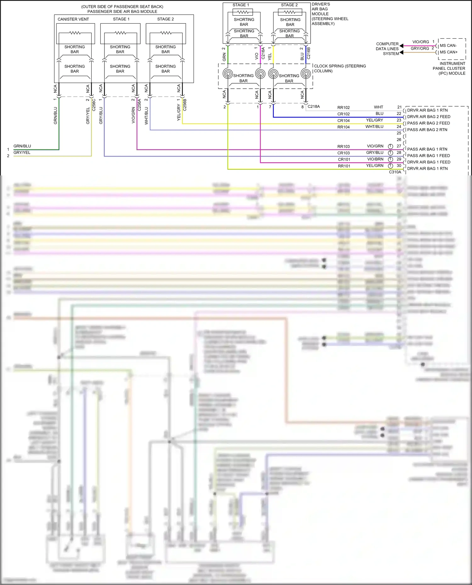 Ford Kuga II (2012-2016) clock spring (steering column) wiring diagram  (1 of 1)