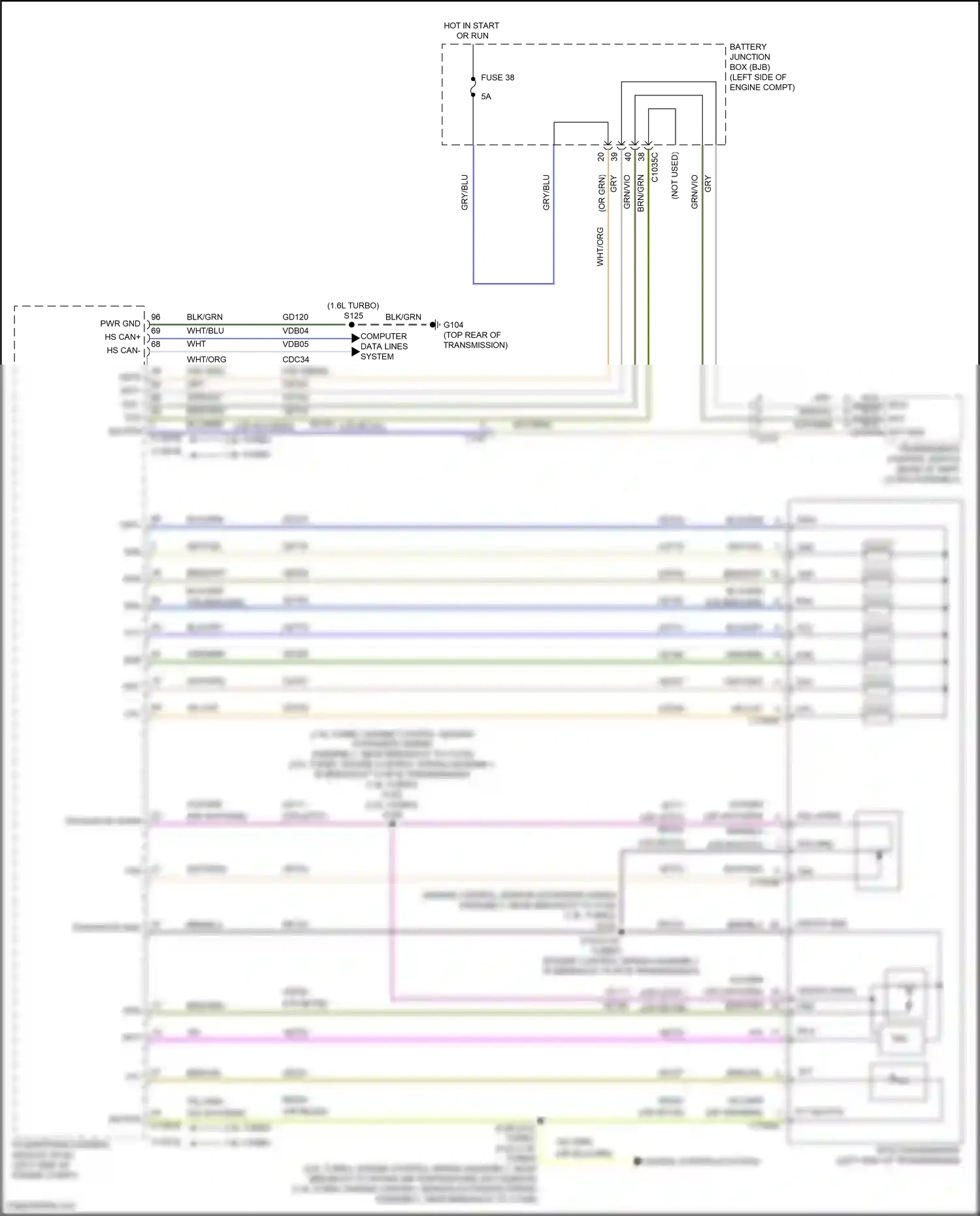 Ford Kuga II (2012-2016) engine controls system wiring diagram  (1 of 7)