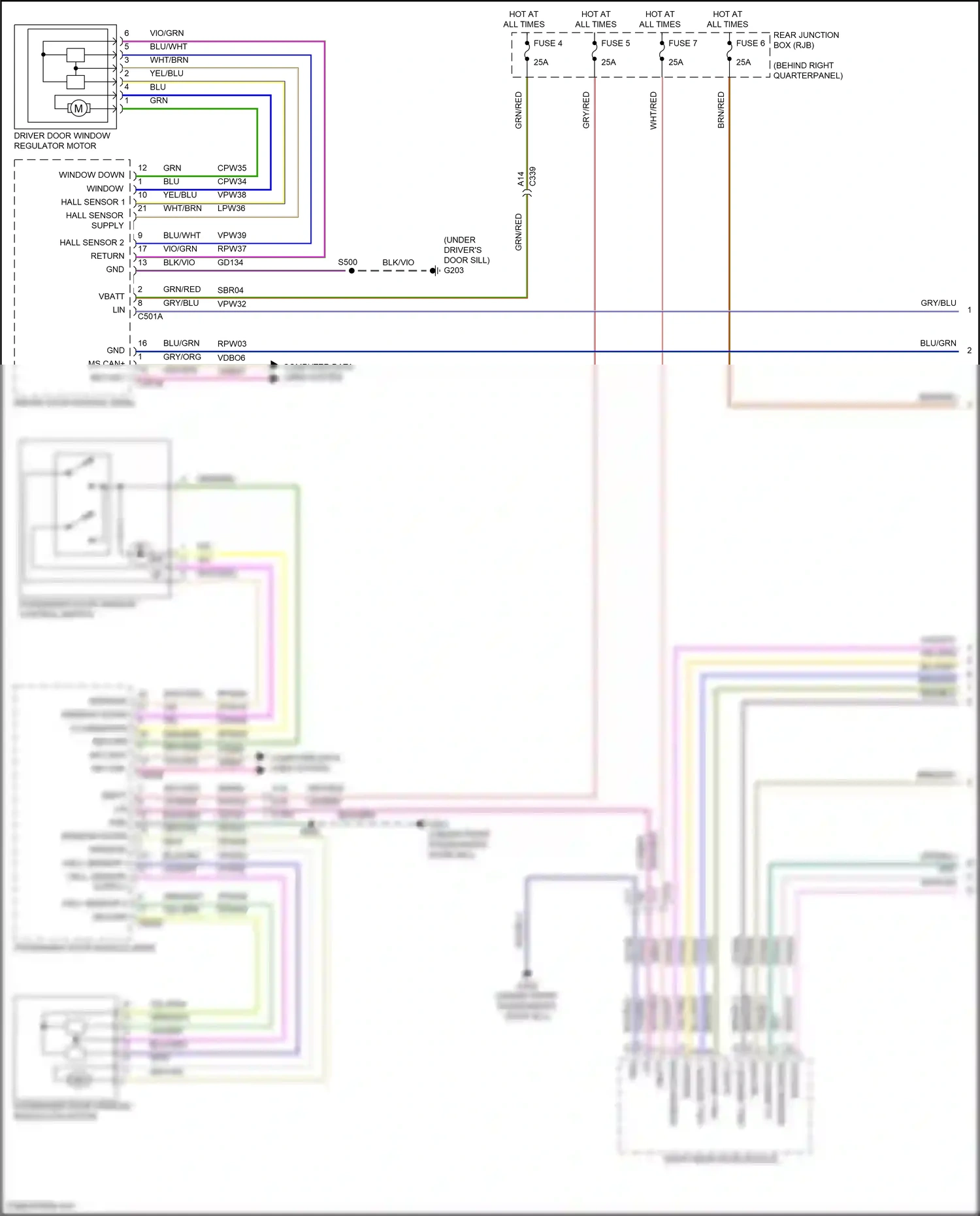Ford Kuga II (2012-2016) hall sensor wiring diagram  (1 of 1)