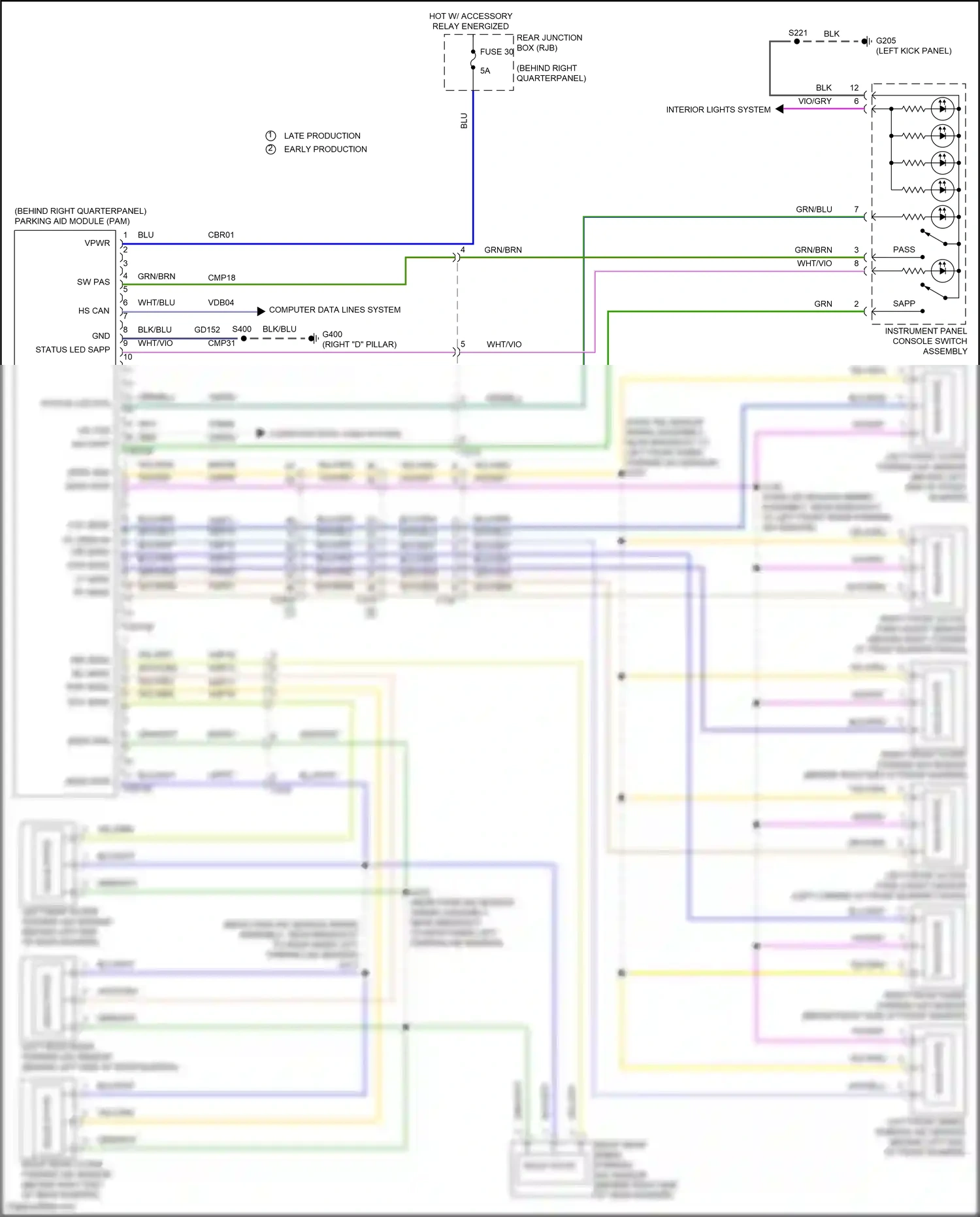 Ford Kuga II (2012-2016) left front outer parking aid sensor wiring diagram  (1 of 1)