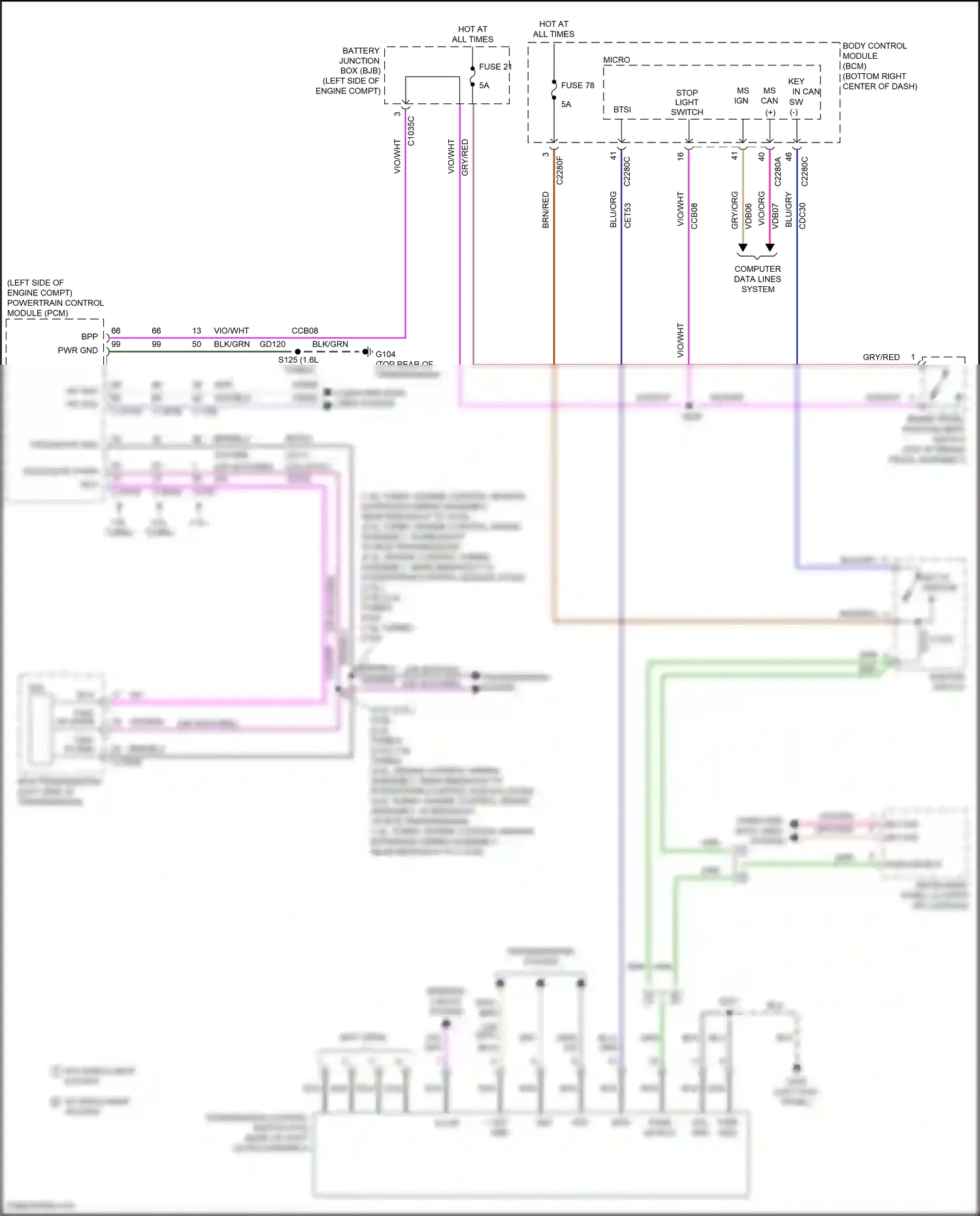 Ford Kuga II (2012-2016) (left kick panel) wiring diagram  (30 of 34)