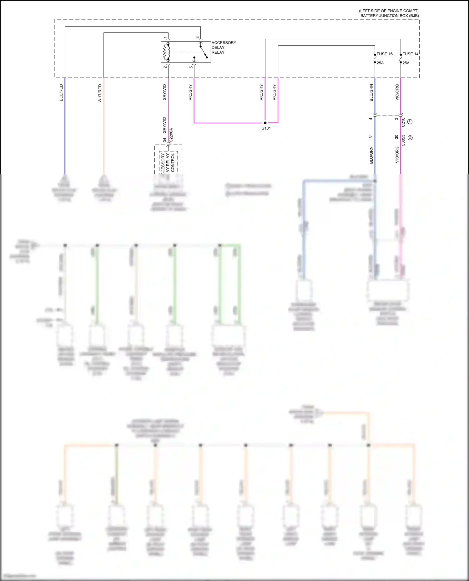 Ford Kuga II (2012-2016) overhead console wiring diagram  (3 of 4)