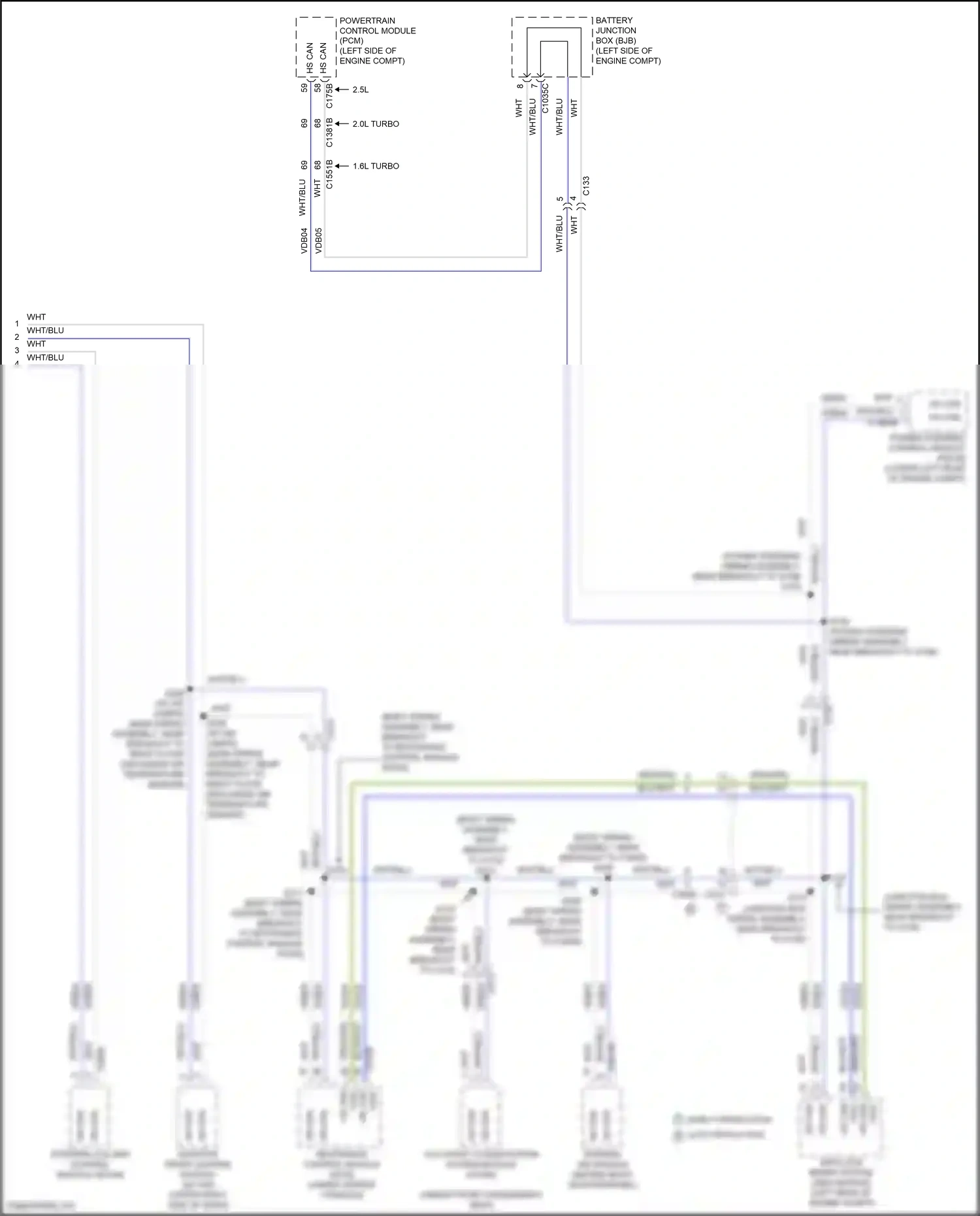 Ford Kuga II (2012-2016) restraints control module (rcm) wiring diagram  (1 of 5)