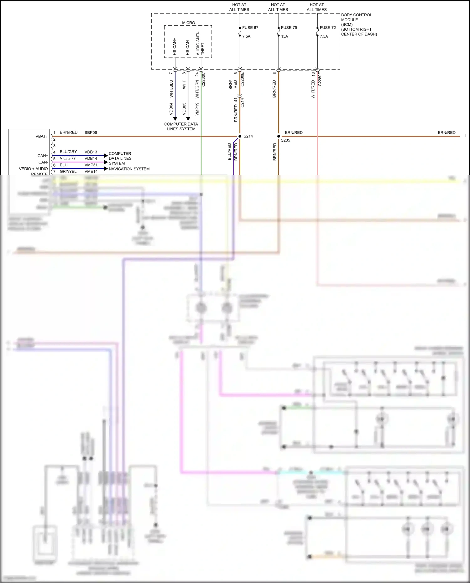 Ford Kuga II (2012-2016) right steering wheel multi-function switch wiring diagram  (3 of 7)