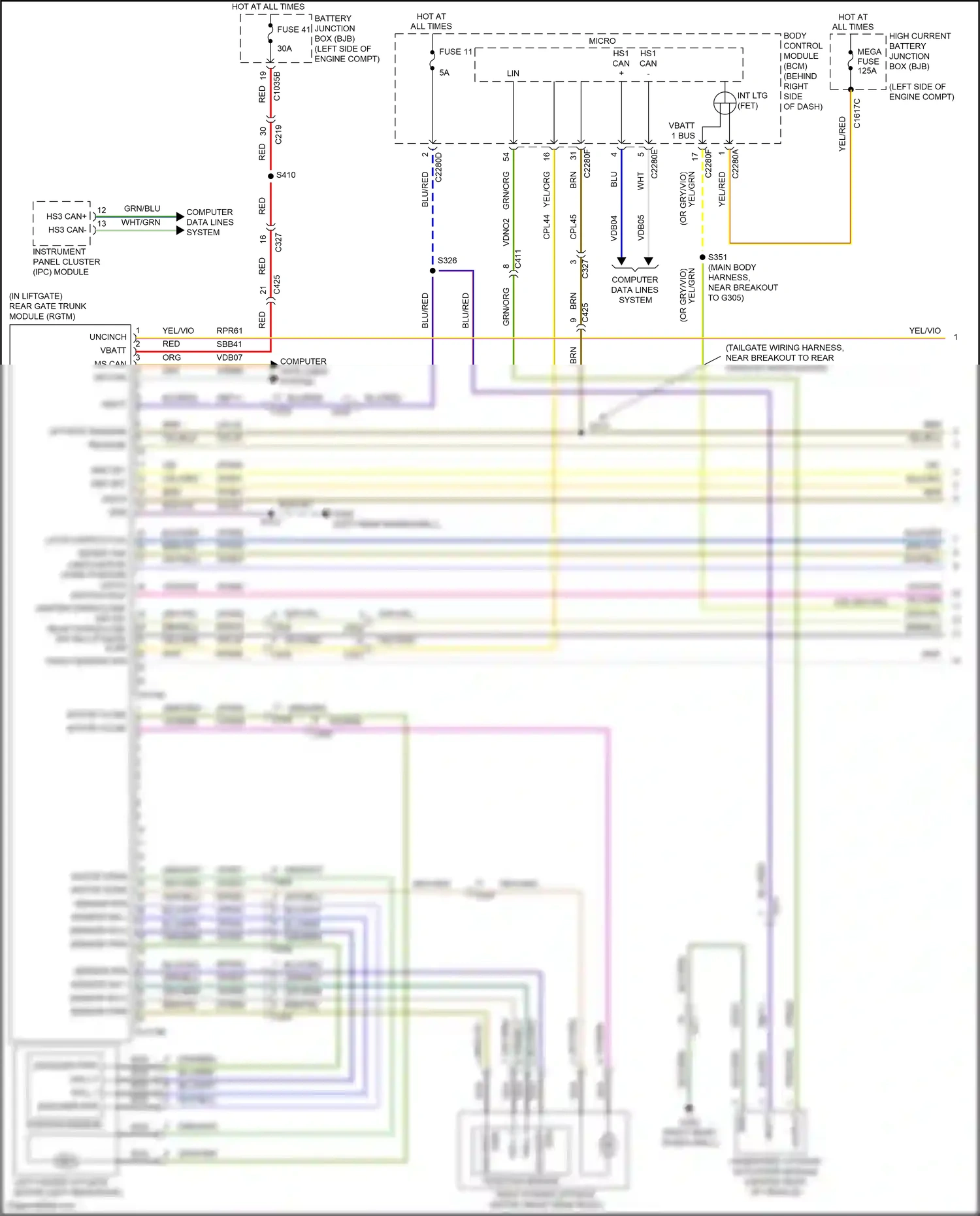 Ford Kuga III (2019-2024) encoder wiring diagram  (1 of 1)