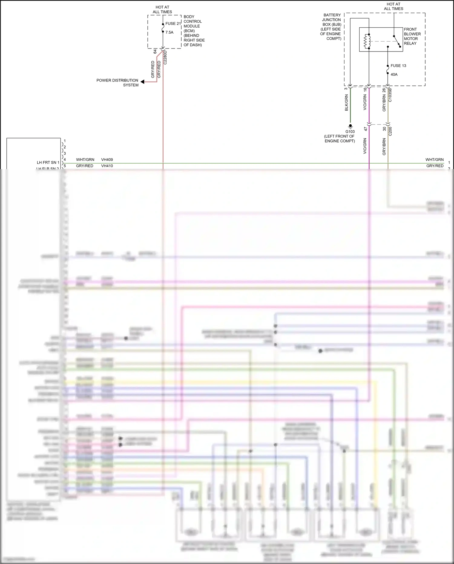 Ford Kuga III (2019-2024) front blower ctrl wiring diagram  (1 of 2)