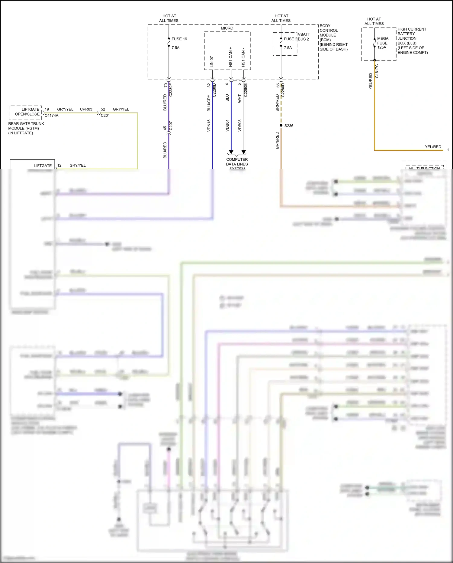 Ford Kuga III (2019-2024) multi- function switch wiring diagram  (3 of 4)