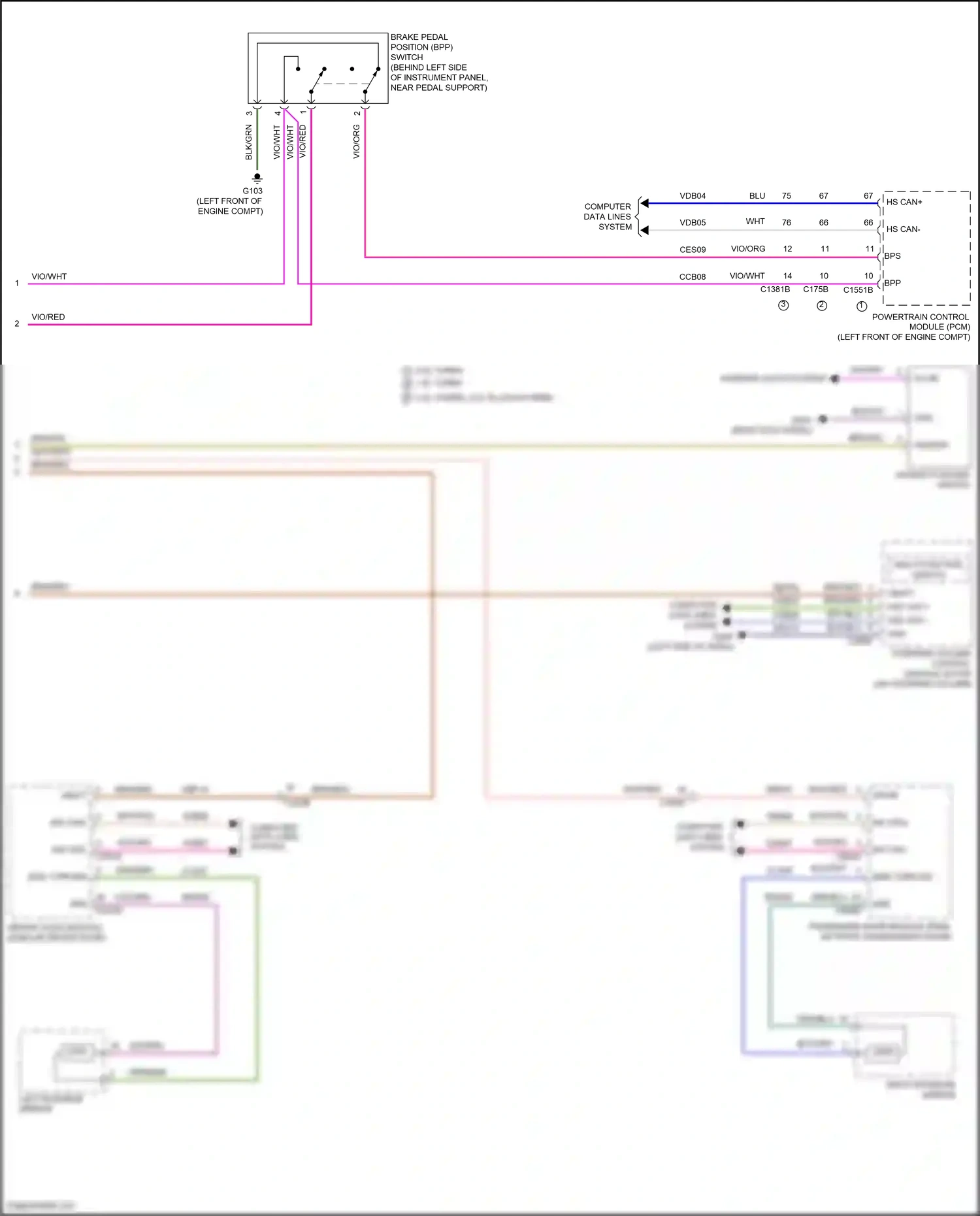Ford Kuga III (2019-2024) multi- function switch wiring diagram  (2 of 4)