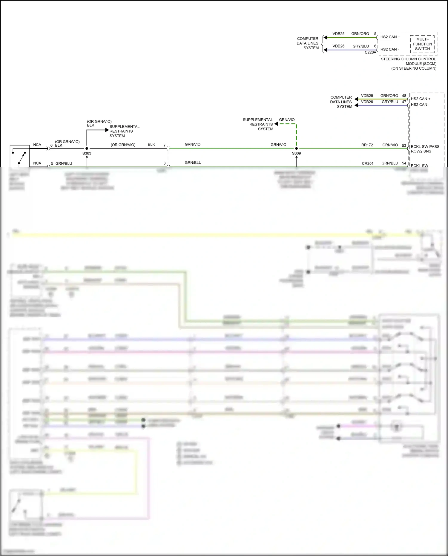 Ford Kuga III (2019-2024) multi- function switch wiring diagram  (1 of 4)