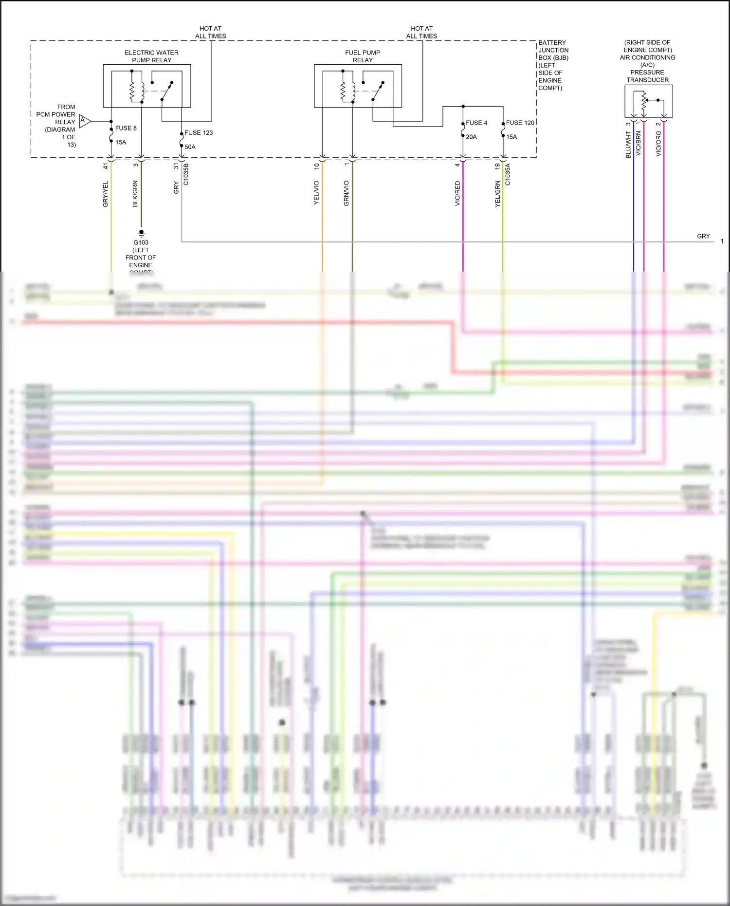 Ford Kuga III (2019-2024) powertrain control module (pcm) (left front engine compt) wiring diagram  (6 of 11)