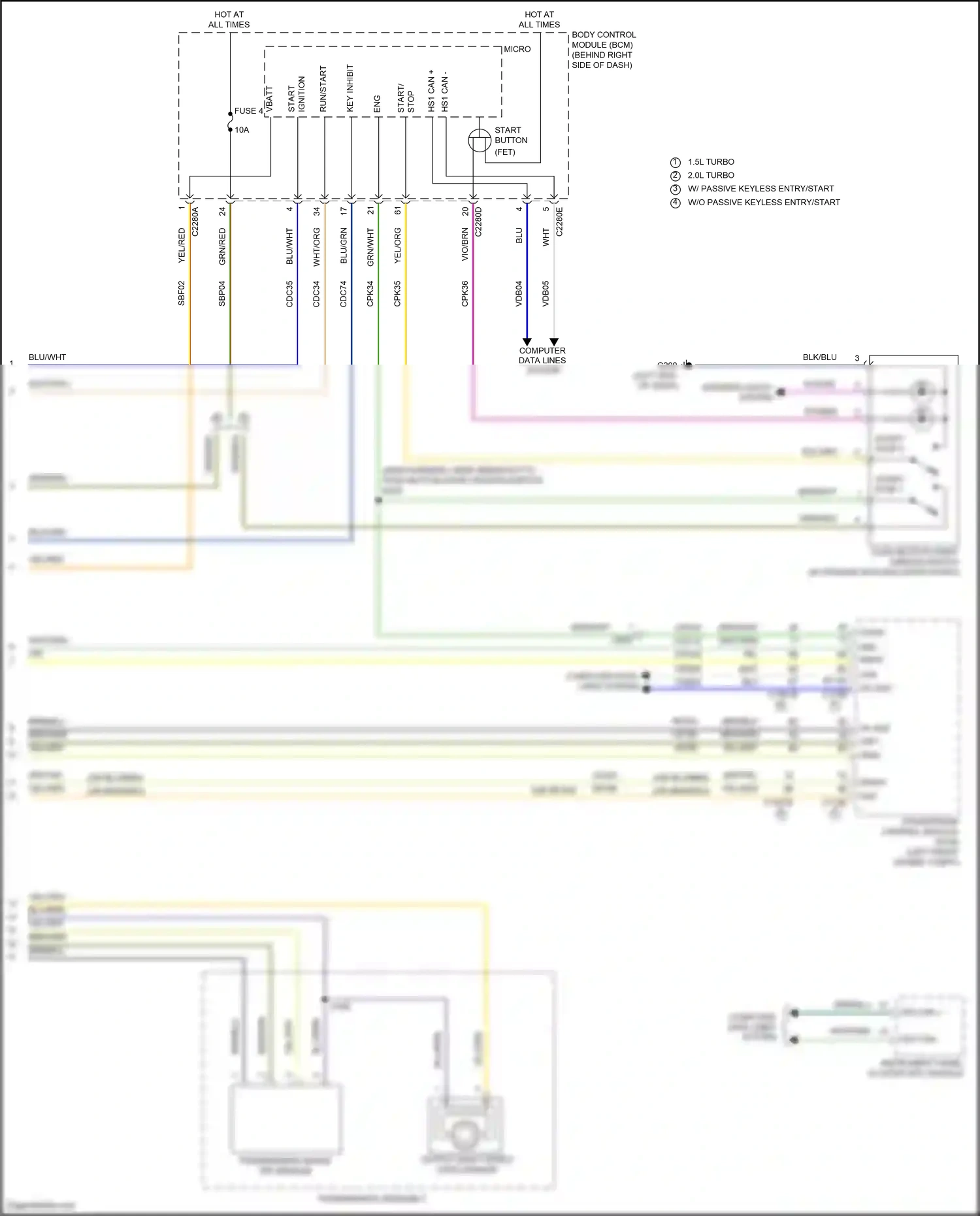 Ford Kuga III (2019-2024) push button start ignition switch wiring diagram  (4 of 4)