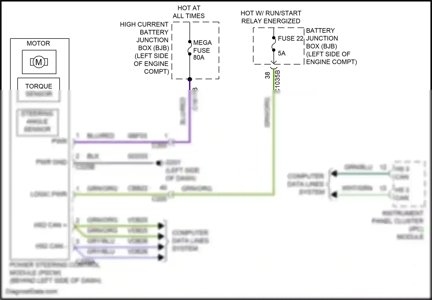 Ford Kuga III (2019-2024) steering angle sensor wiring diagram  (1 of 1)