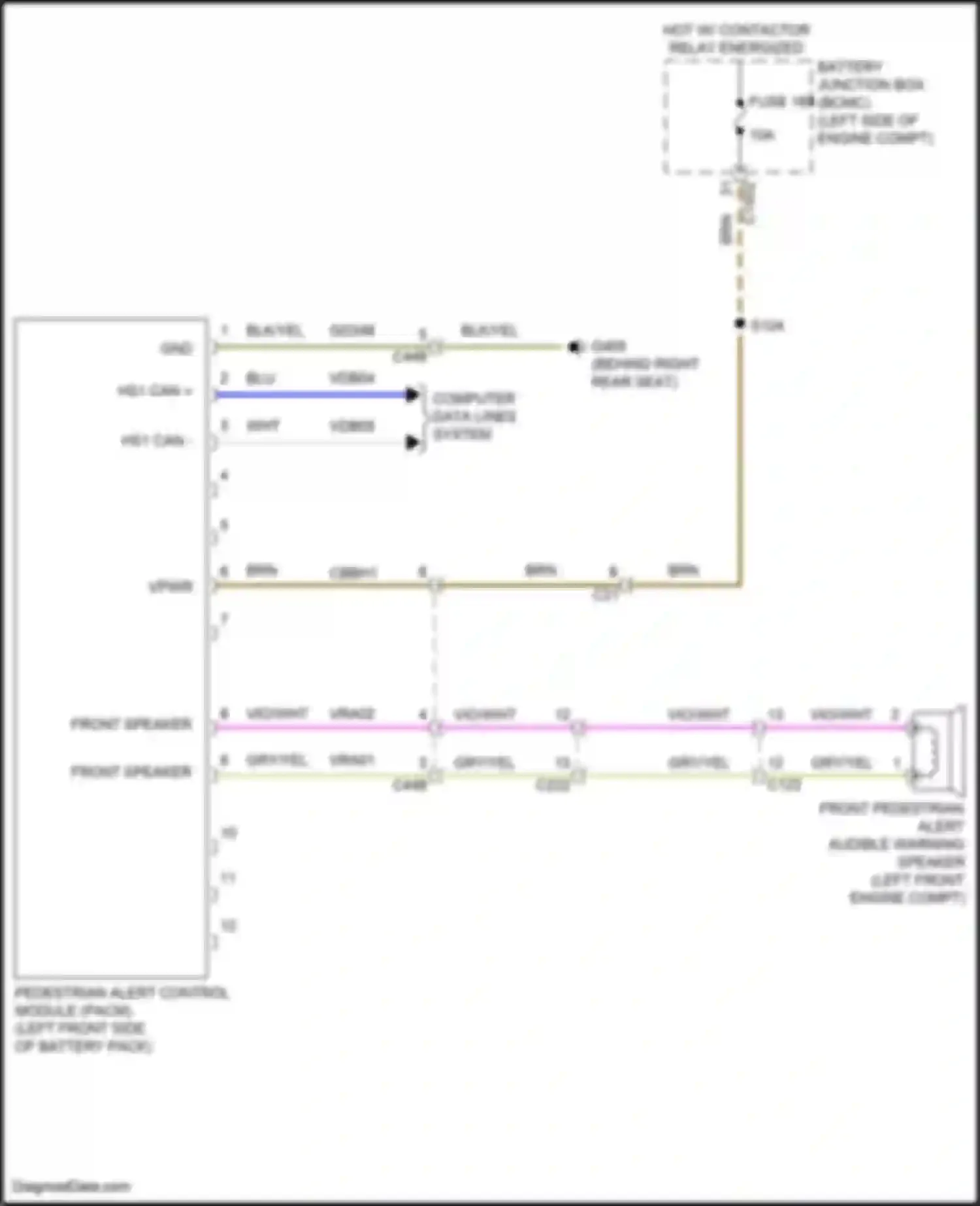 Maverick Ford III (2021-2024): Pedestrian alert circuit
