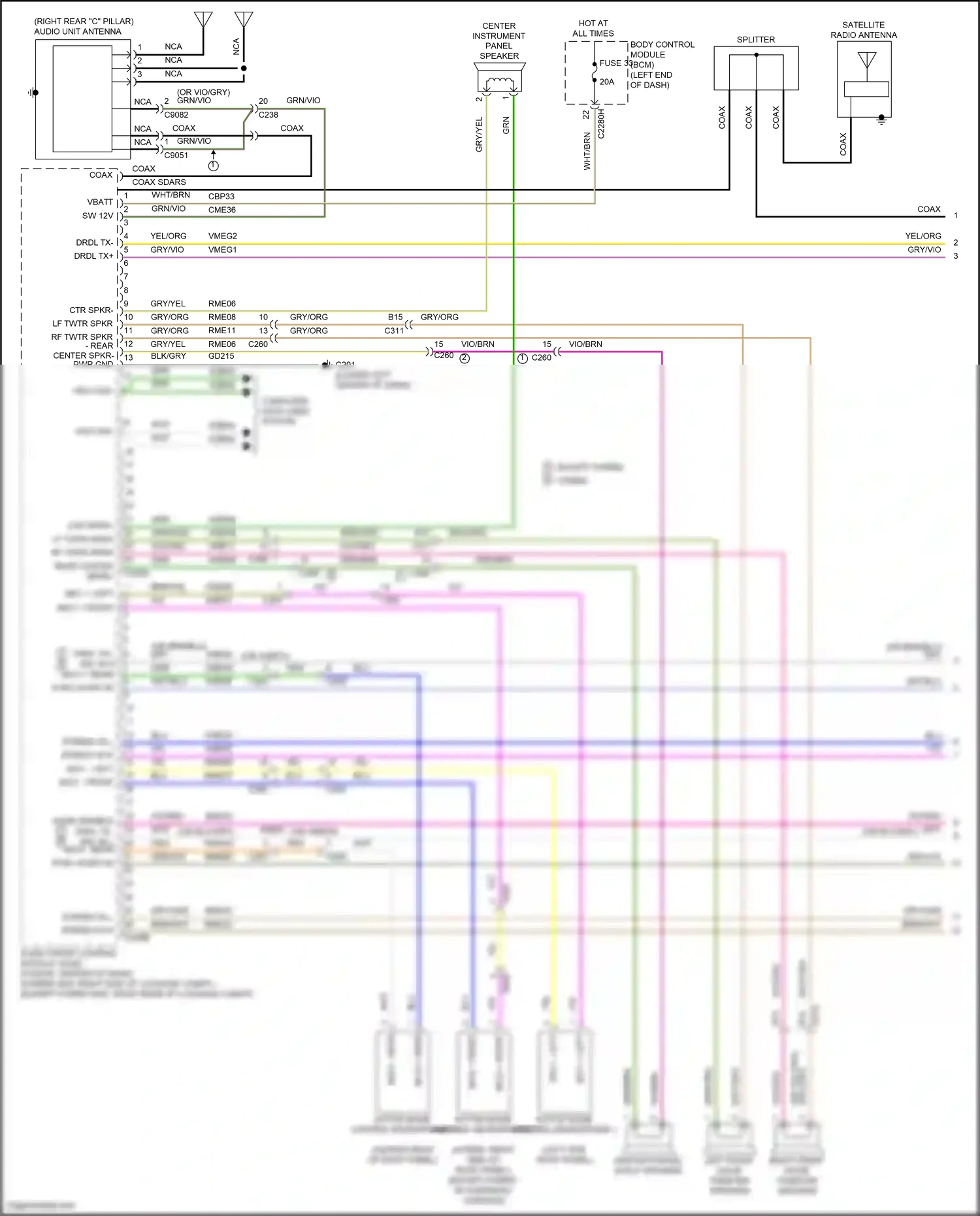 Ford Mondeo V facelift (2019-2023) active noise control microphone 2 wiring diagram  (3 of 6)