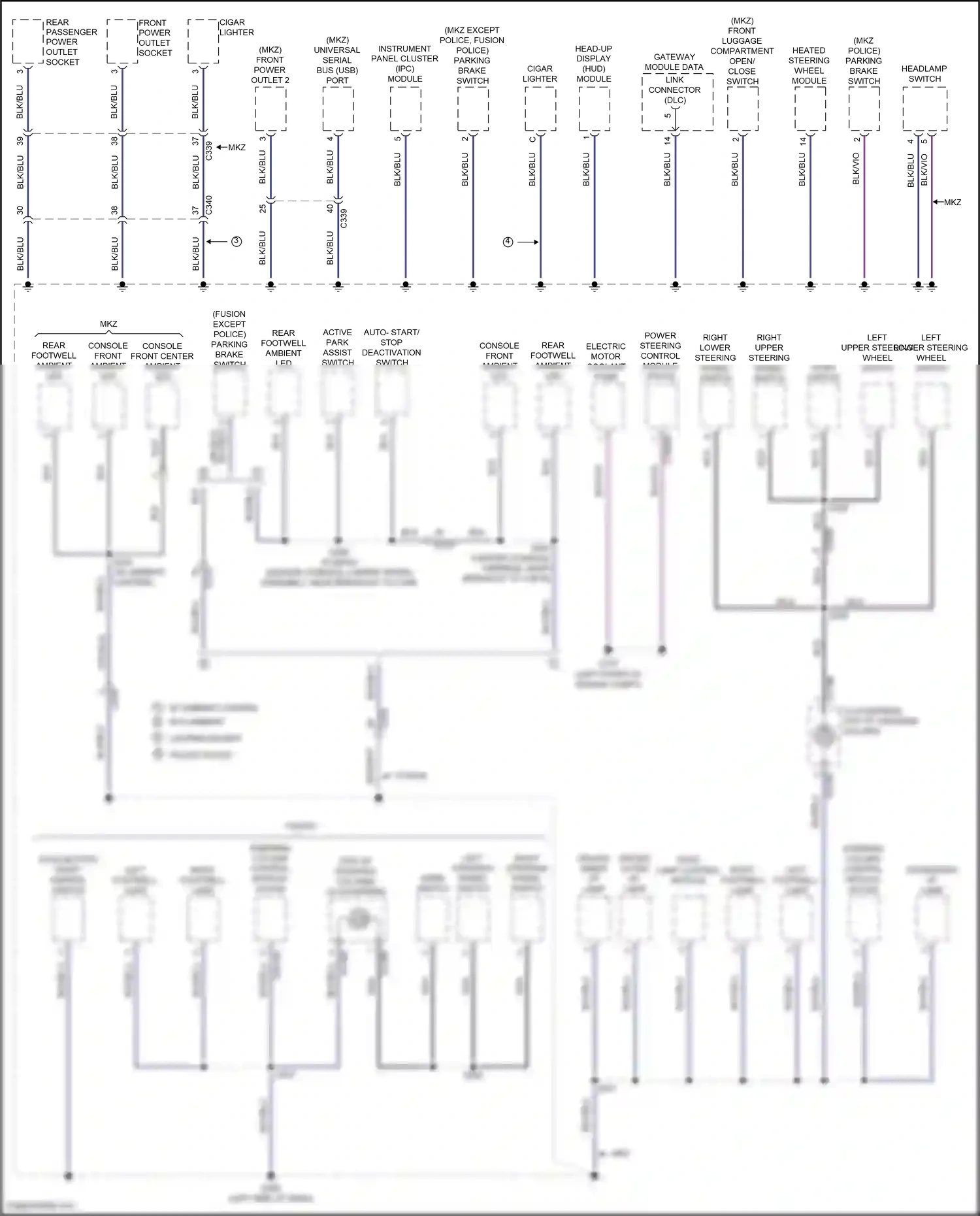Ford Mondeo V facelift (2019-2023) auto start/stop deactivation switch wiring diagram  (1 of 1)