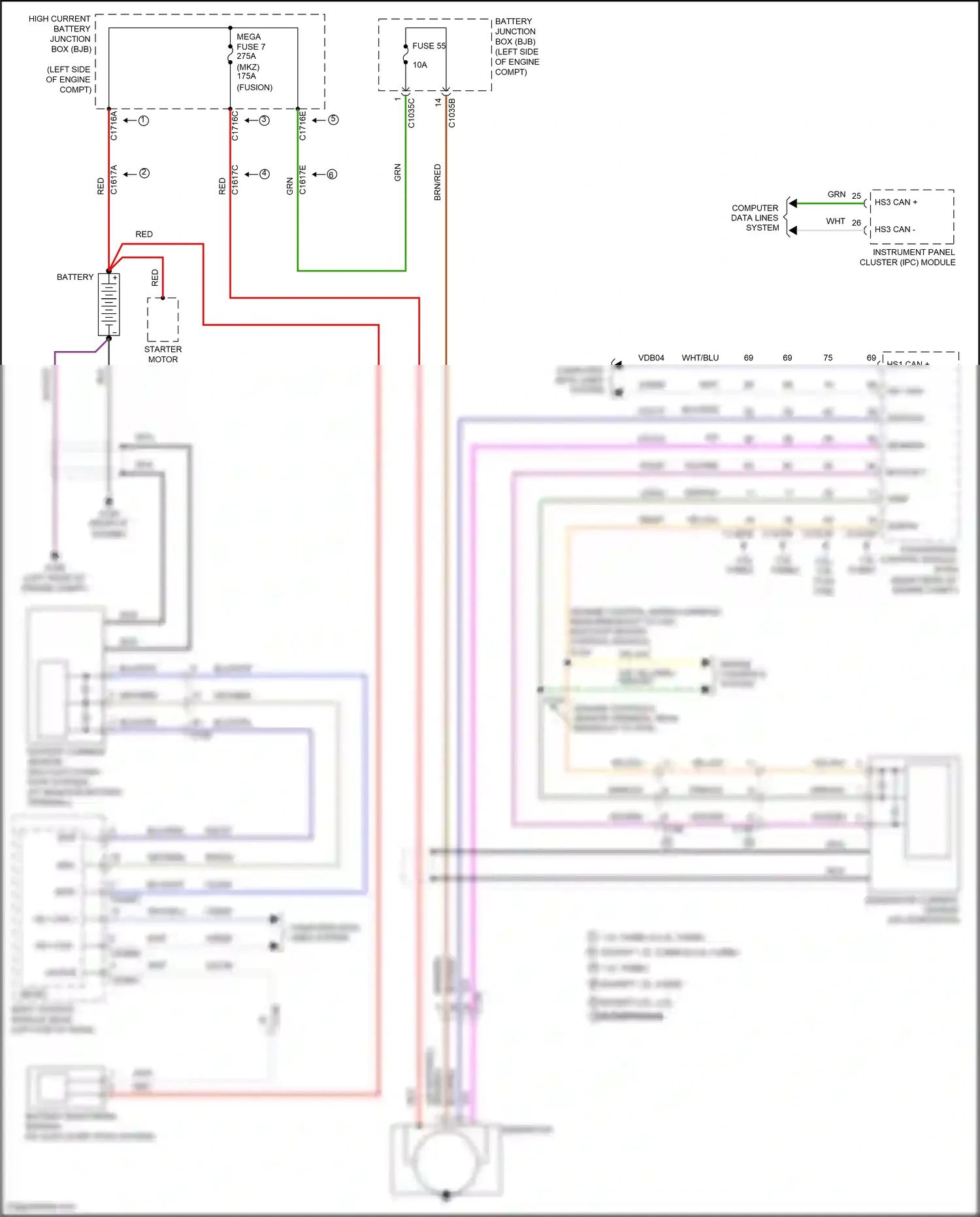 Ford Mondeo V facelift (2019-2023) battery current sensor wiring diagram  (1 of 2)