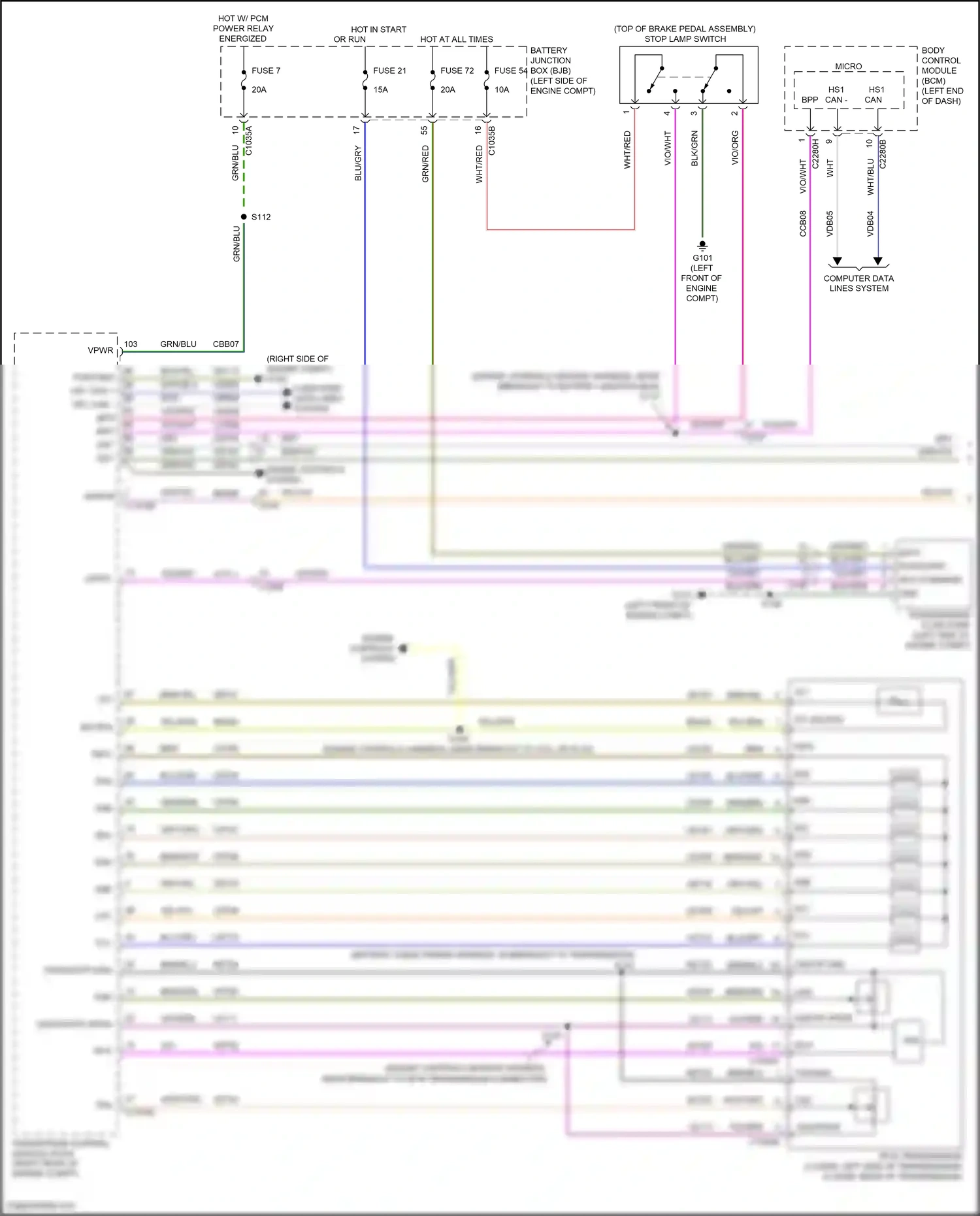 Ford Mondeo V facelift (2019-2023) blu/grn wiring diagram  (51 of 85)