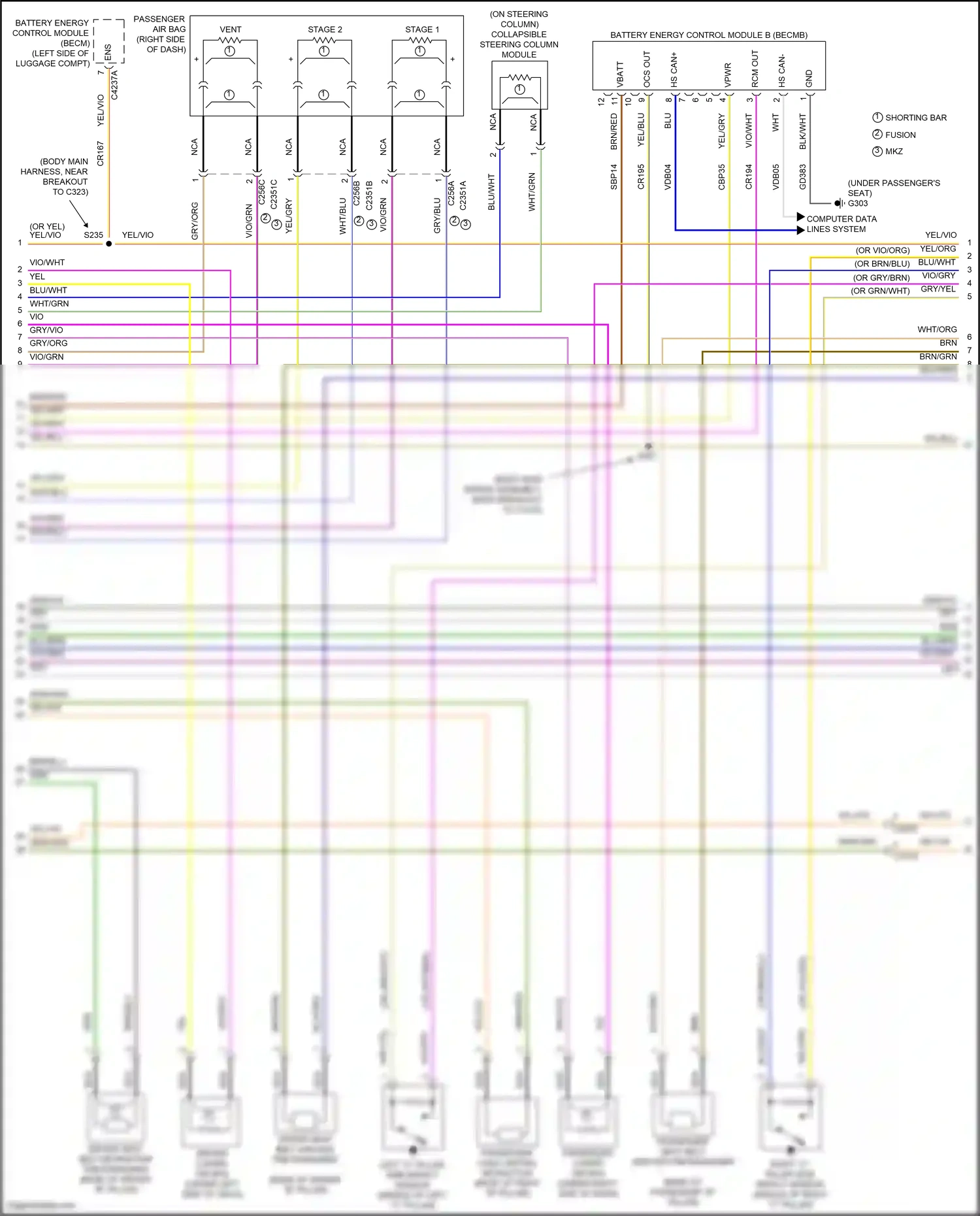 Ford Mondeo V facelift (2019-2023) collapsible steering column module wiring diagram  (2 of 2)