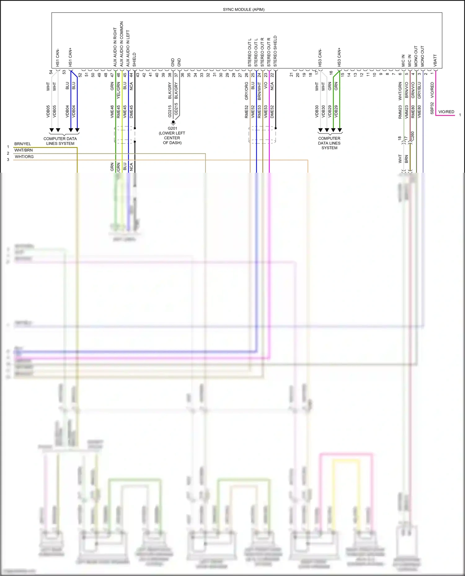 Ford Mondeo V facelift (2019-2023) computer data lines system wiring diagram  (103 of 145)