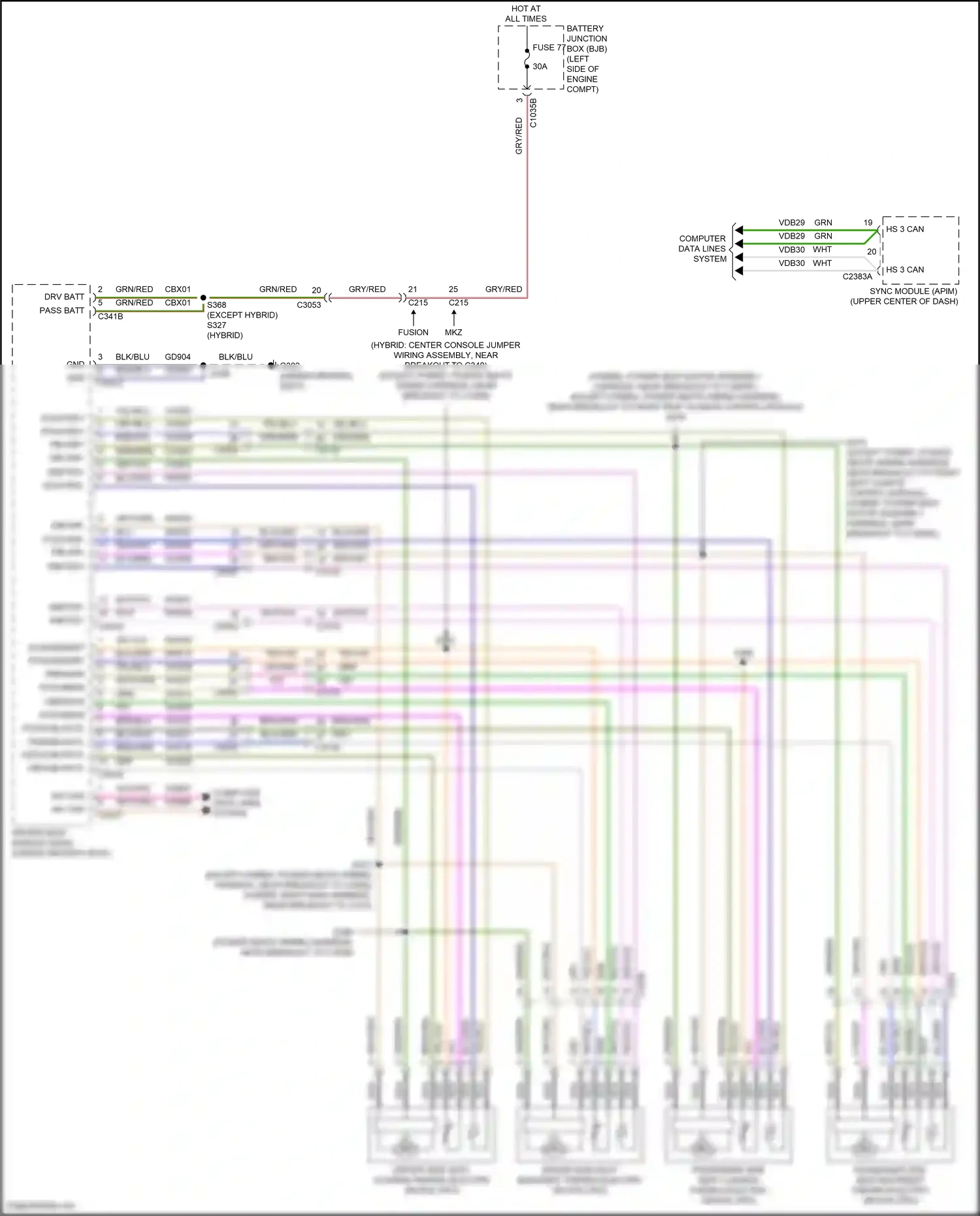 Ford Mondeo V facelift (2019-2023) computer data lines system wiring diagram  (114 of 145)