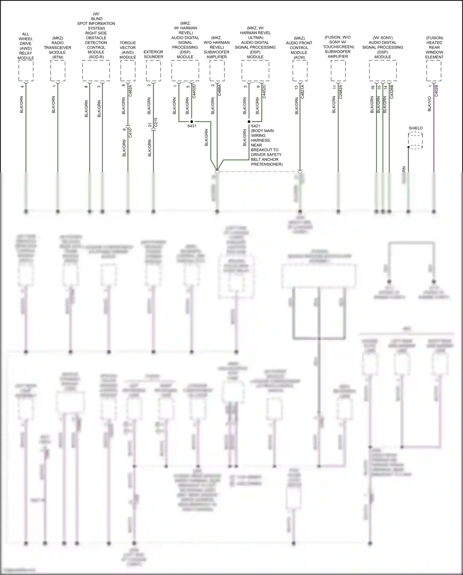 Ford Mondeo V facelift (2019-2023) decklid release switch/lamp assembly wiring diagram  (3 of 6)