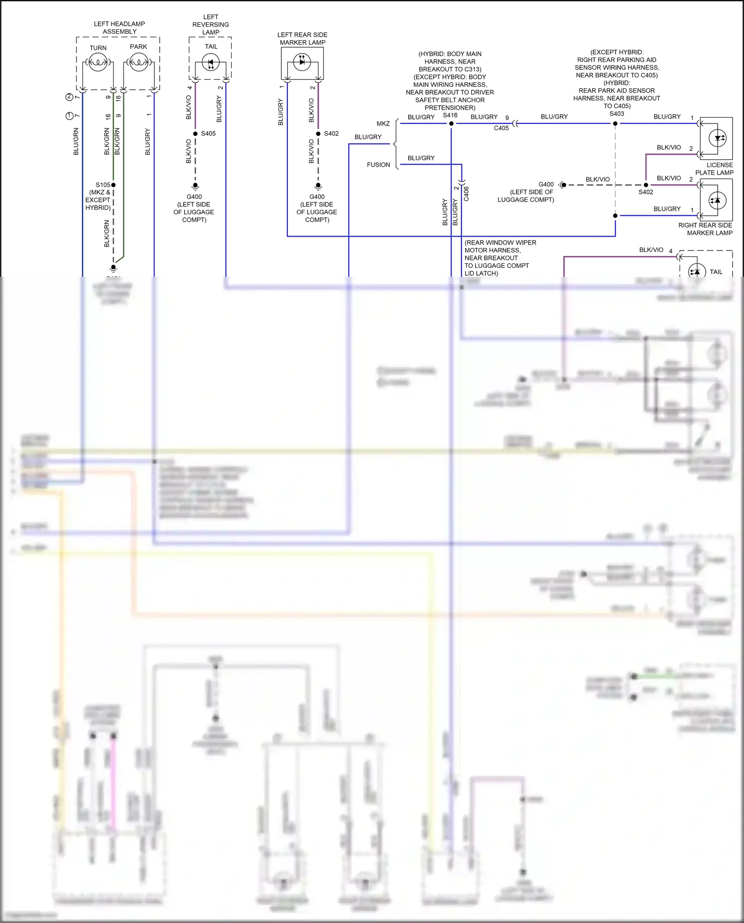 Ford Mondeo V facelift (2019-2023) decklid release switch/lamp assembly wiring diagram  (1 of 6)