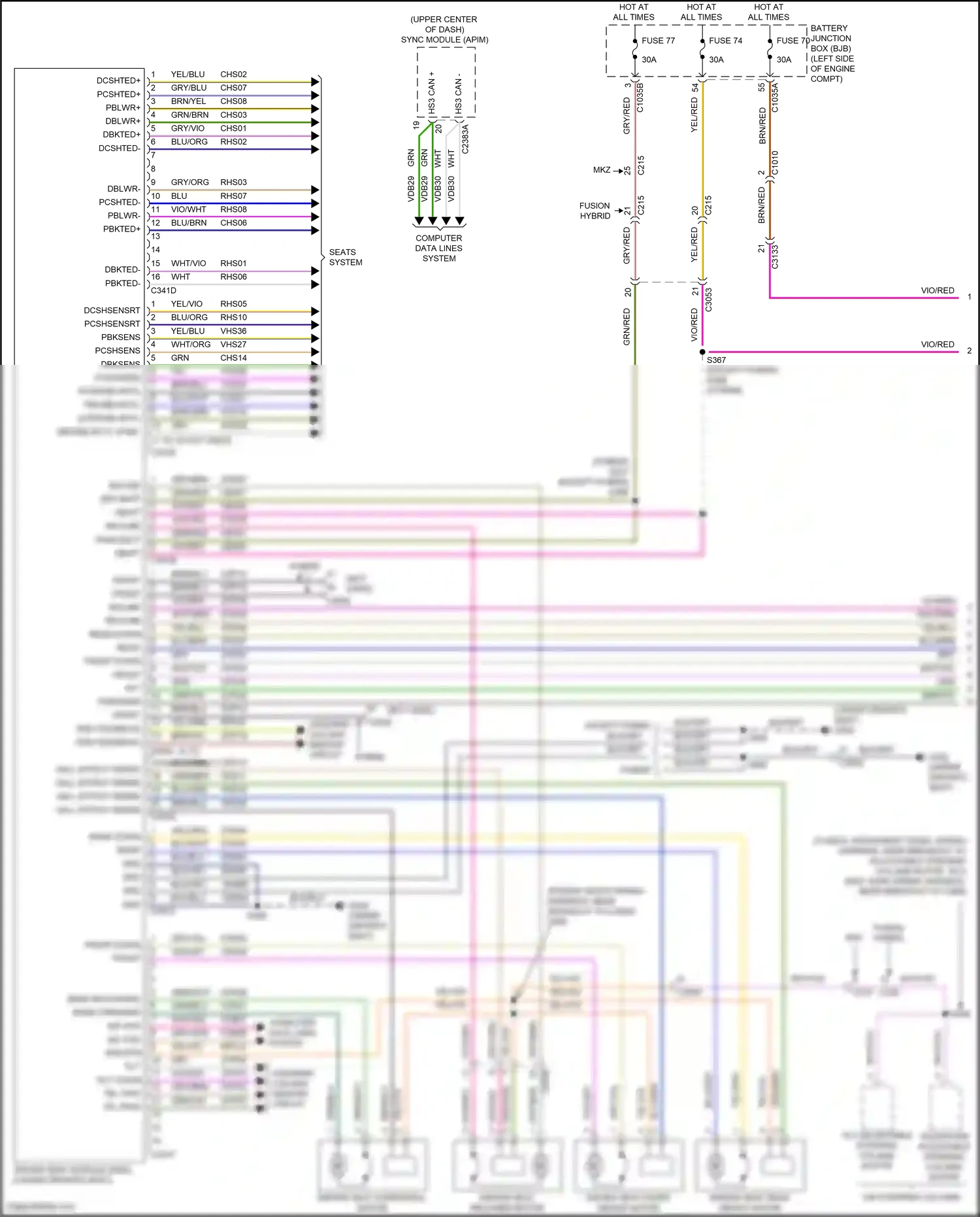 Ford Mondeo V facelift (2019-2023) front up wiring diagram  (2 of 2)