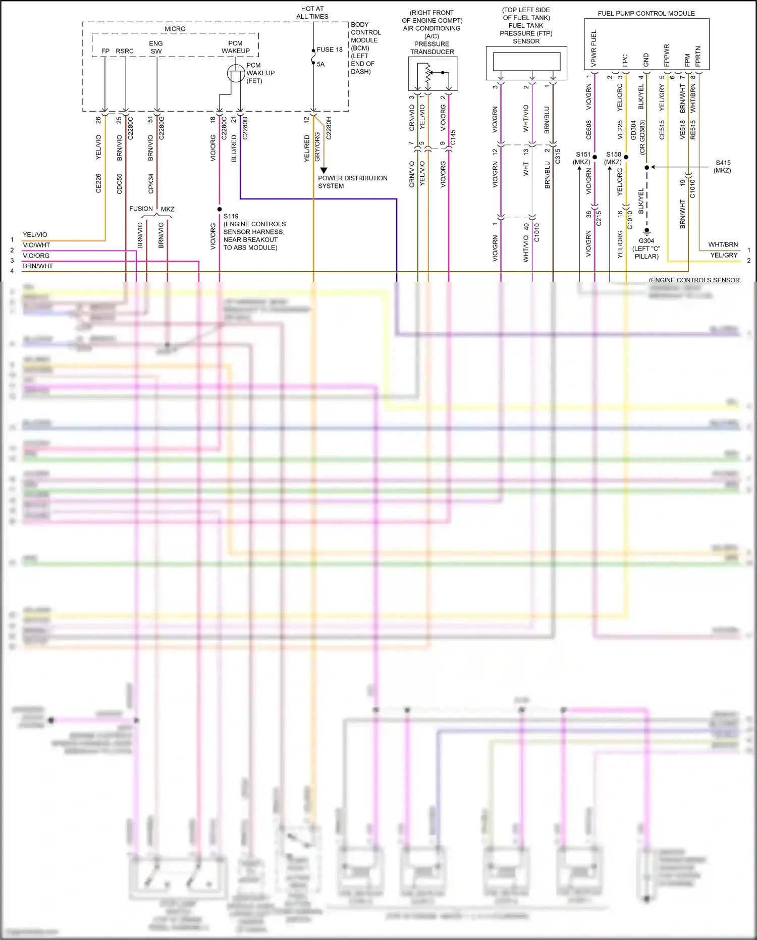 Ford Mondeo V facelift (2019-2023) fuel pump control module wiring diagram  (2 of 2)