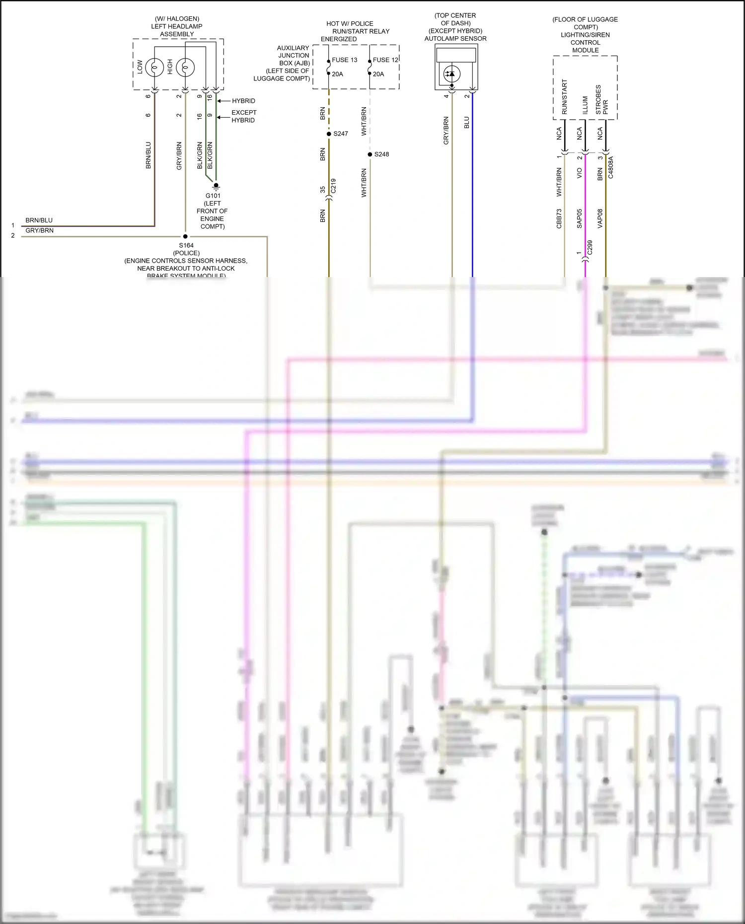 Ford Mondeo V facelift (2019-2023) left front height sensor wiring diagram  (2 of 2)