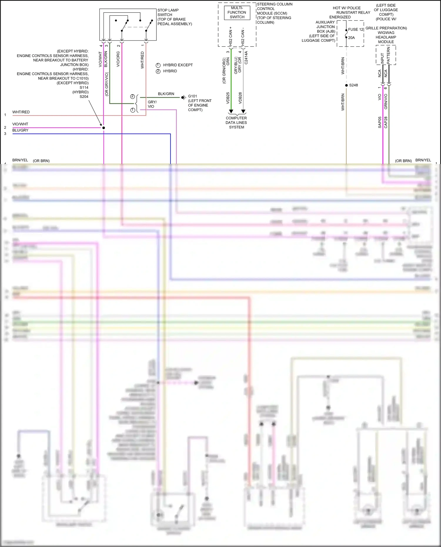 Ford Mondeo V facelift (2019-2023) multi- function switch wiring diagram  (2 of 5)