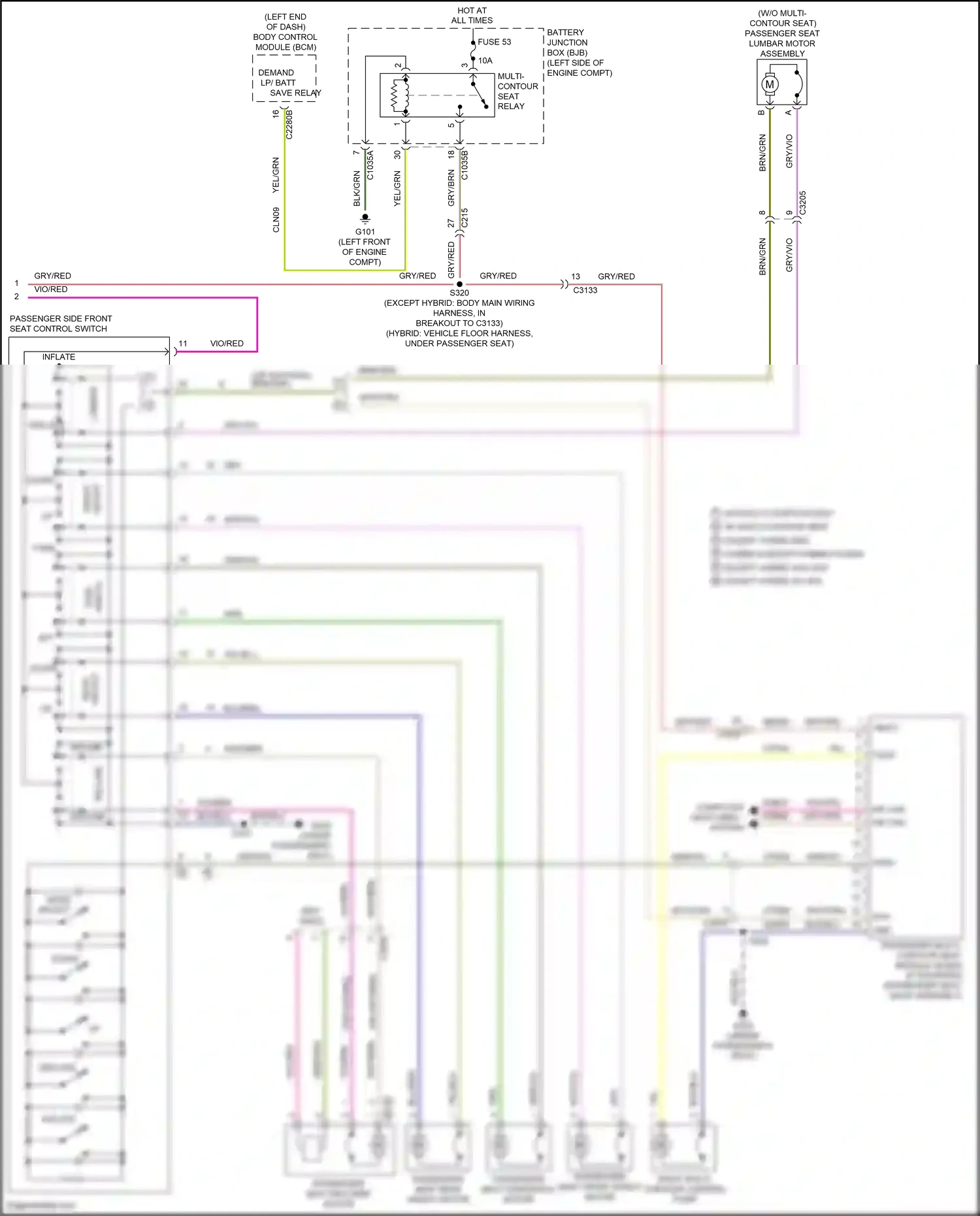 Ford Mondeo V facelift (2019-2023) passenger side front seat control switch wiring diagram  (3 of 8)