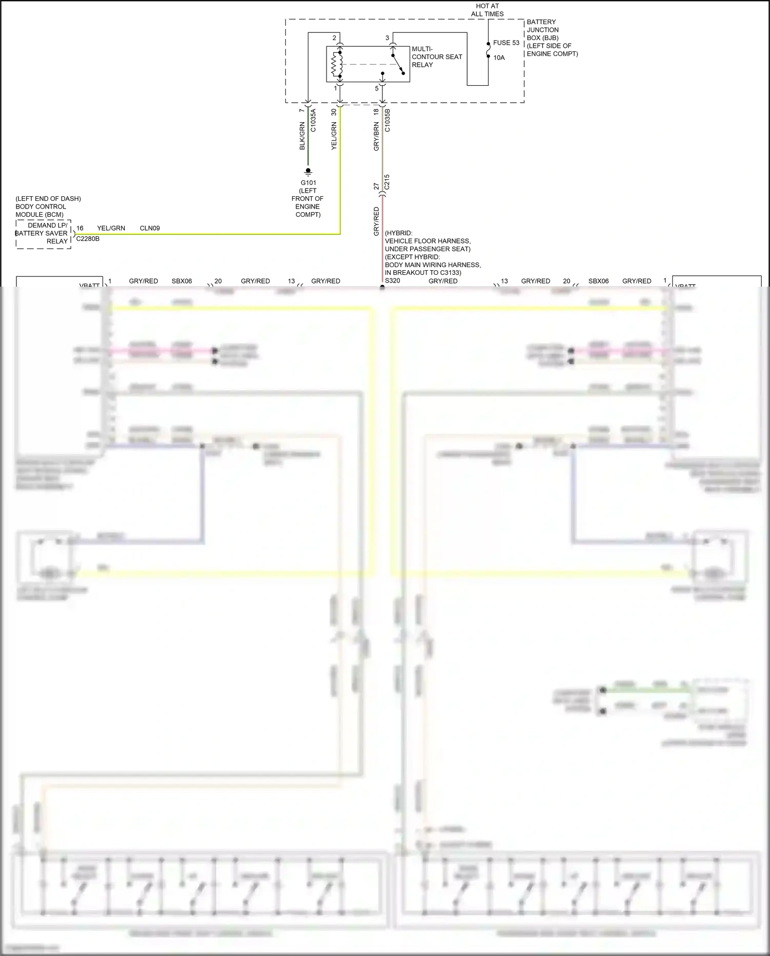 Ford Mondeo V facelift (2019-2023) passenger side front seat control switch wiring diagram  (4 of 8)