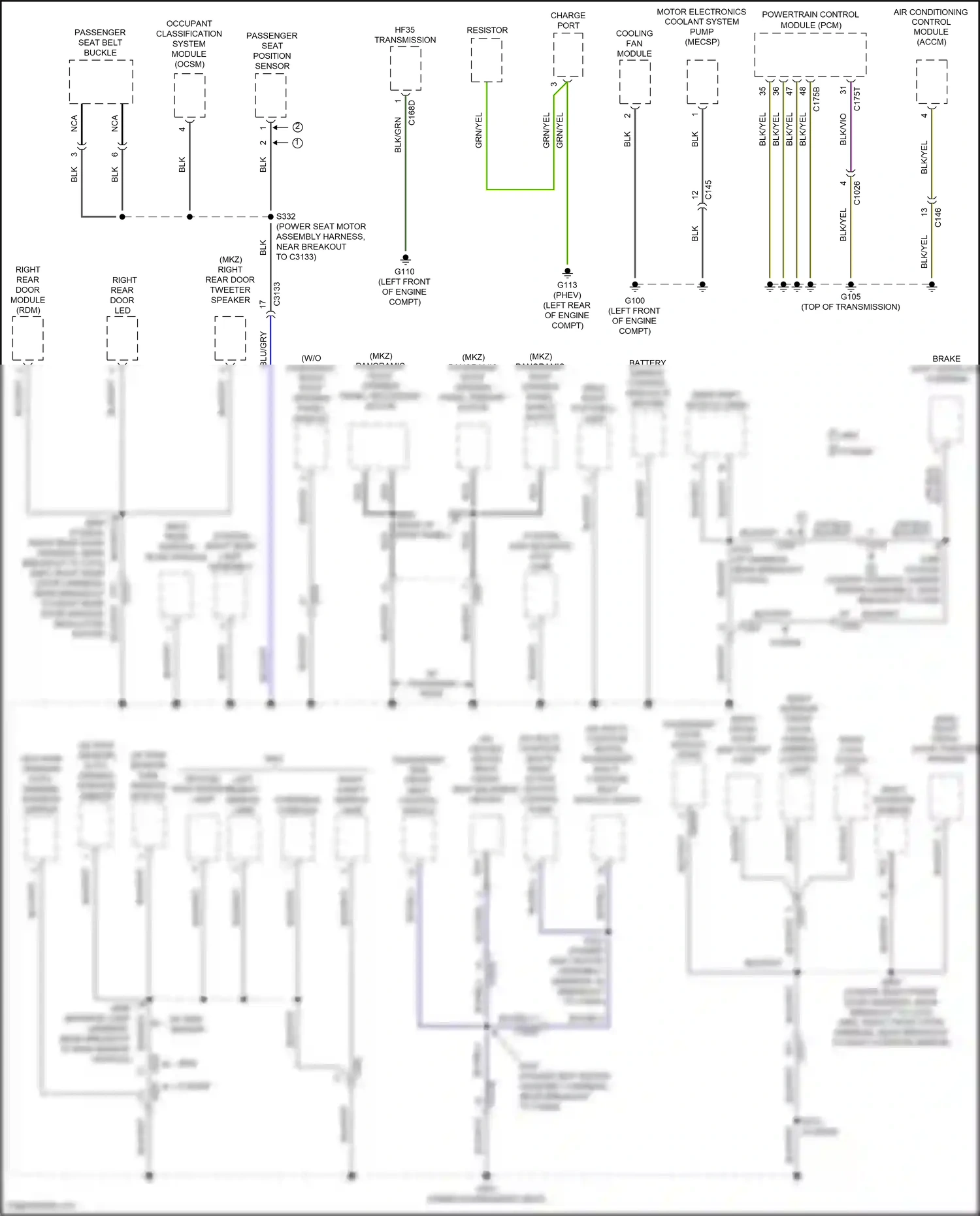 Ford Mondeo V facelift (2019-2023) rear window blind module wiring diagram  (4 of 6)