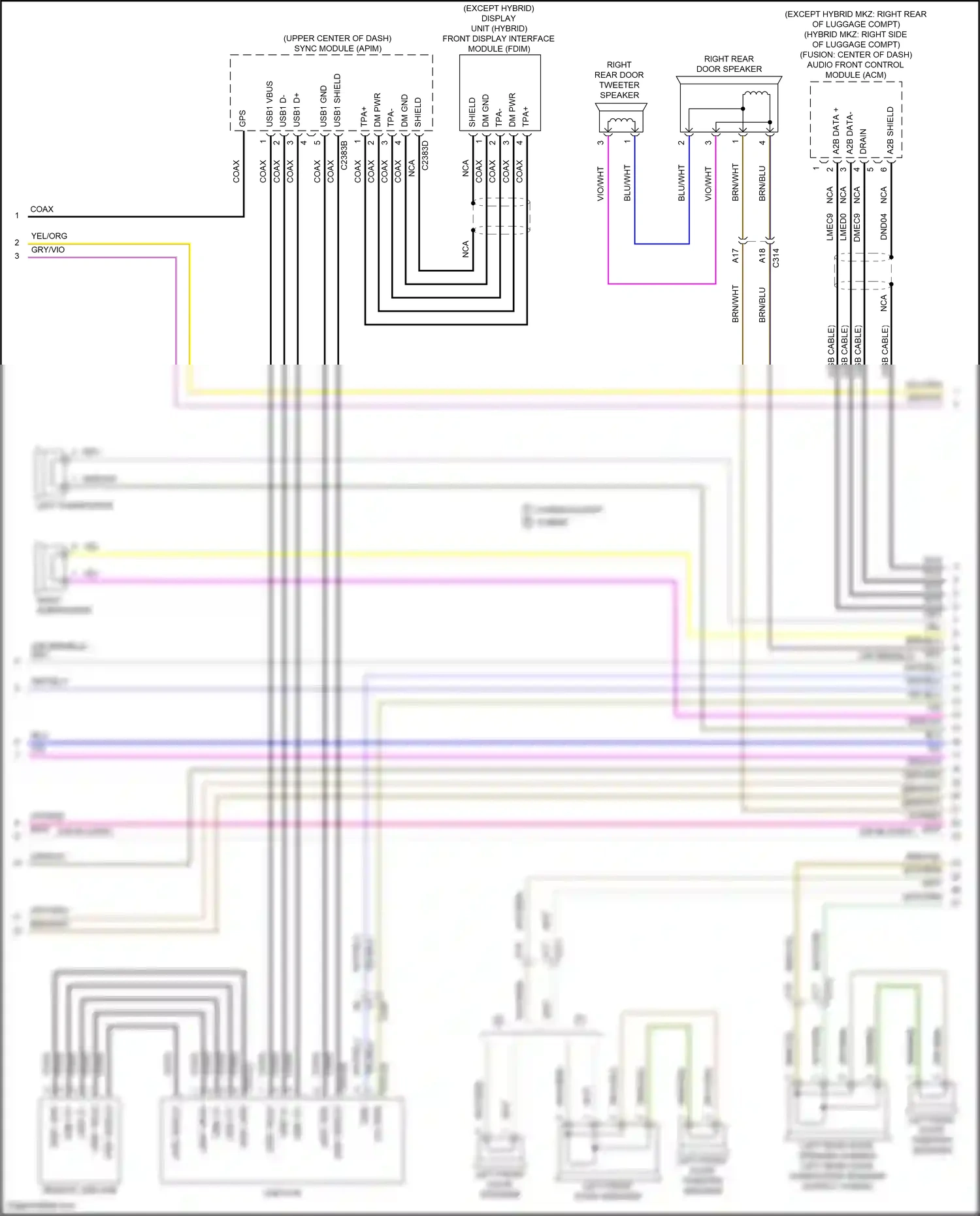 Ford Mondeo V facelift (2019-2023) usb cable wiring diagram  (1 of 2)