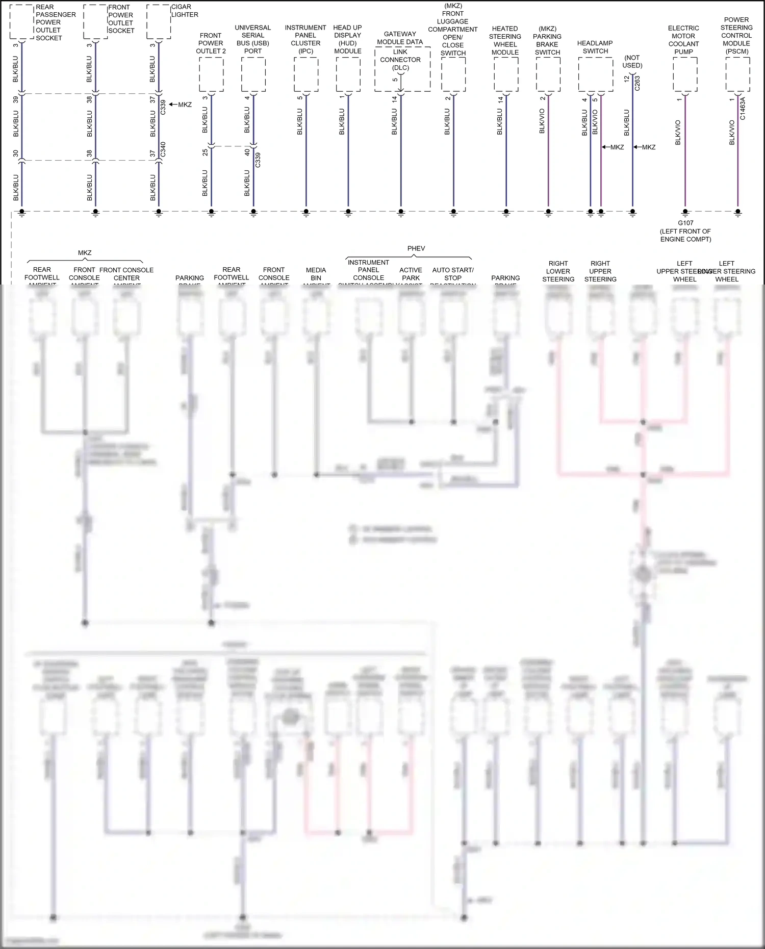 Ford Mondeo V (2014-2019) active park assist switch wiring diagram  (1 of 2)