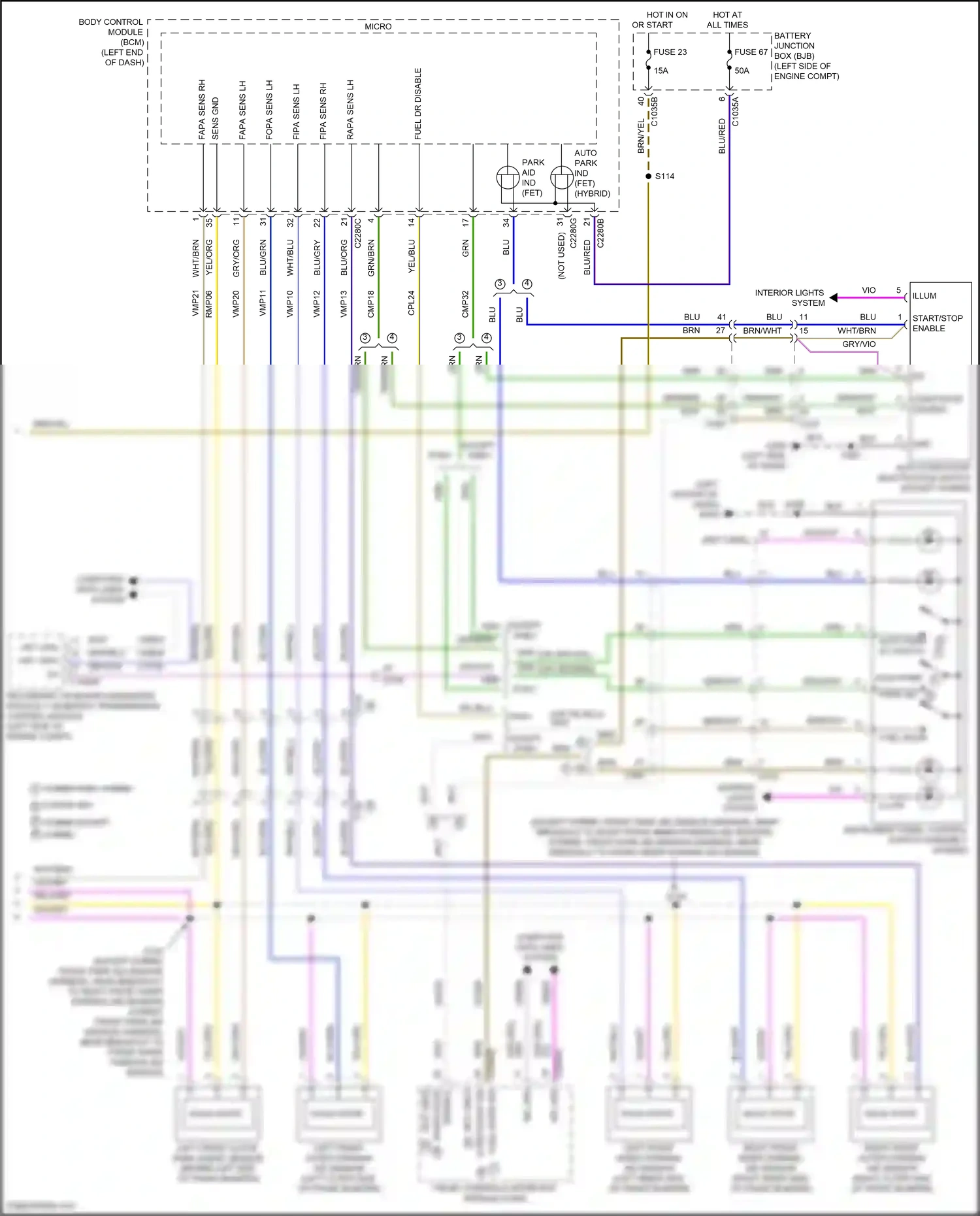 Ford Mondeo V (2014-2019) auto park ev switch wiring diagram  (1 of 1)