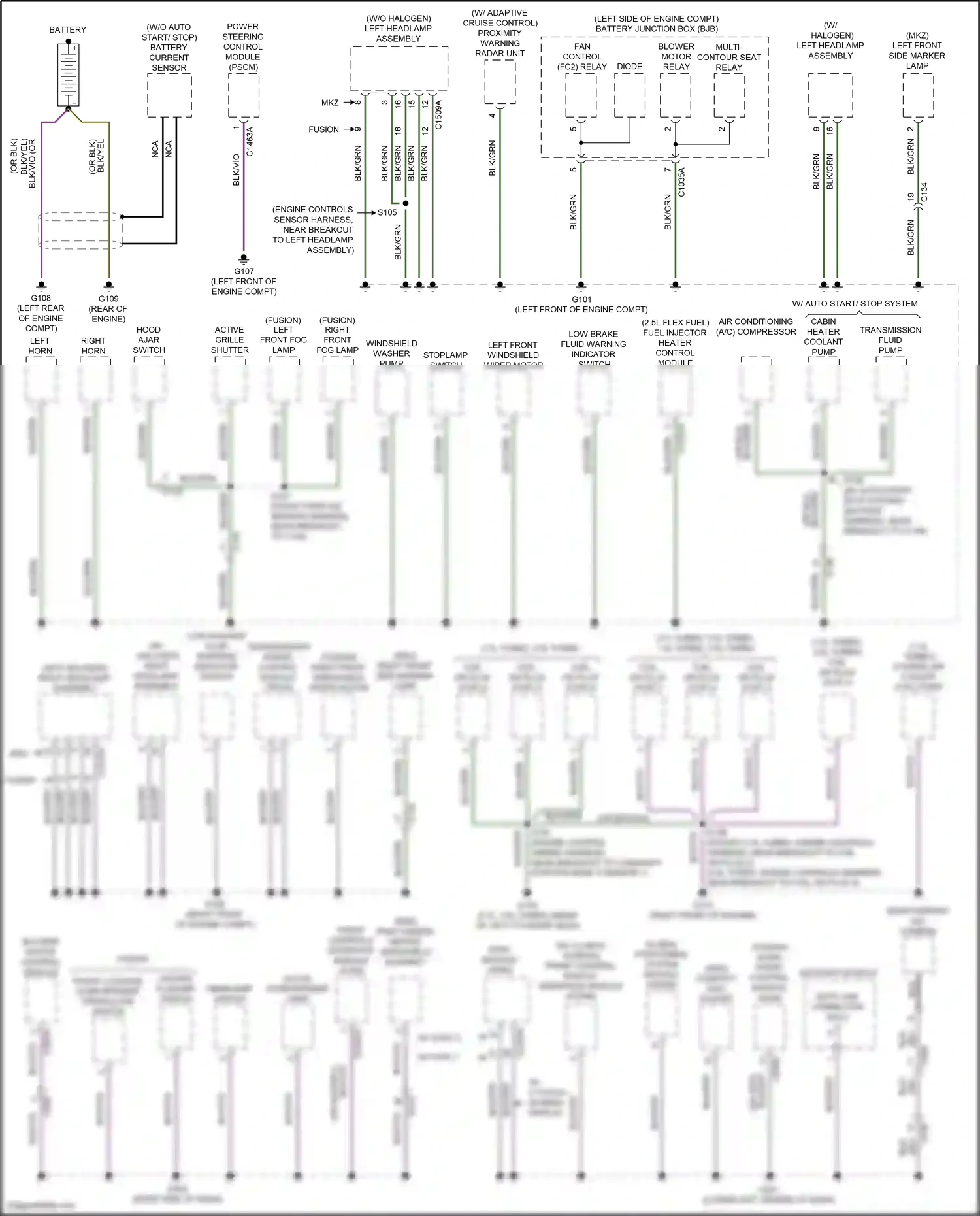 Ford Mondeo V (2014-2019) battery current sensor wiring diagram  (2 of 2)