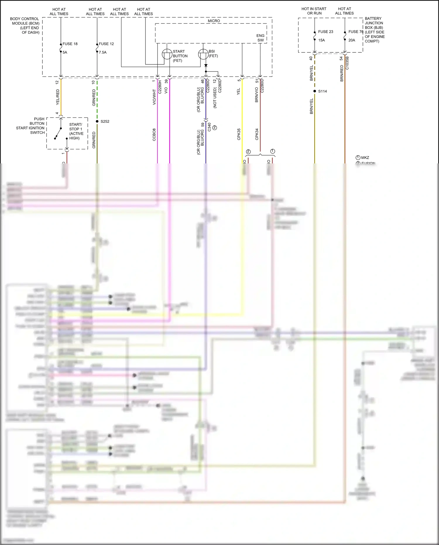 Ford Mondeo V (2014-2019) brake shift interlock override wiring diagram  (1 of 5)