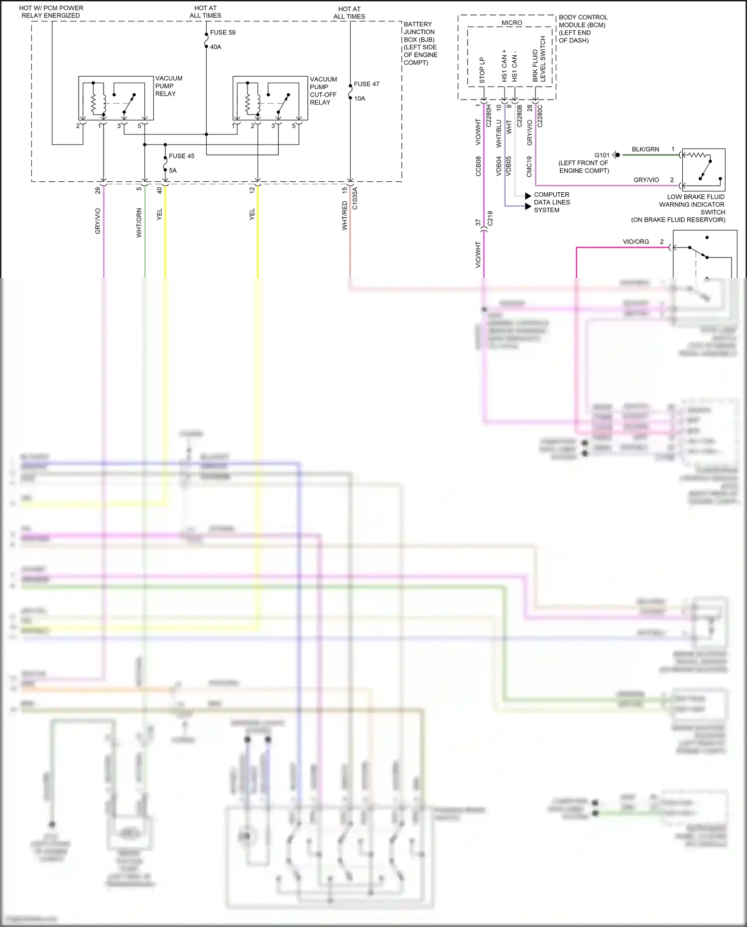 Ford Mondeo V (2014-2019) brk fluid wiring diagram  (2 of 3)