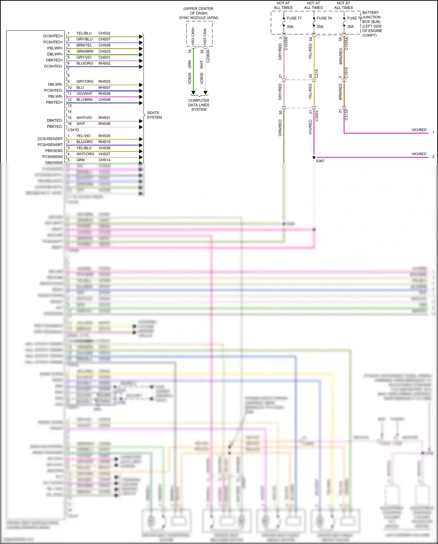 Ford Mondeo V (2014-2019) computer data lines system wiring diagram  (95 of 144)