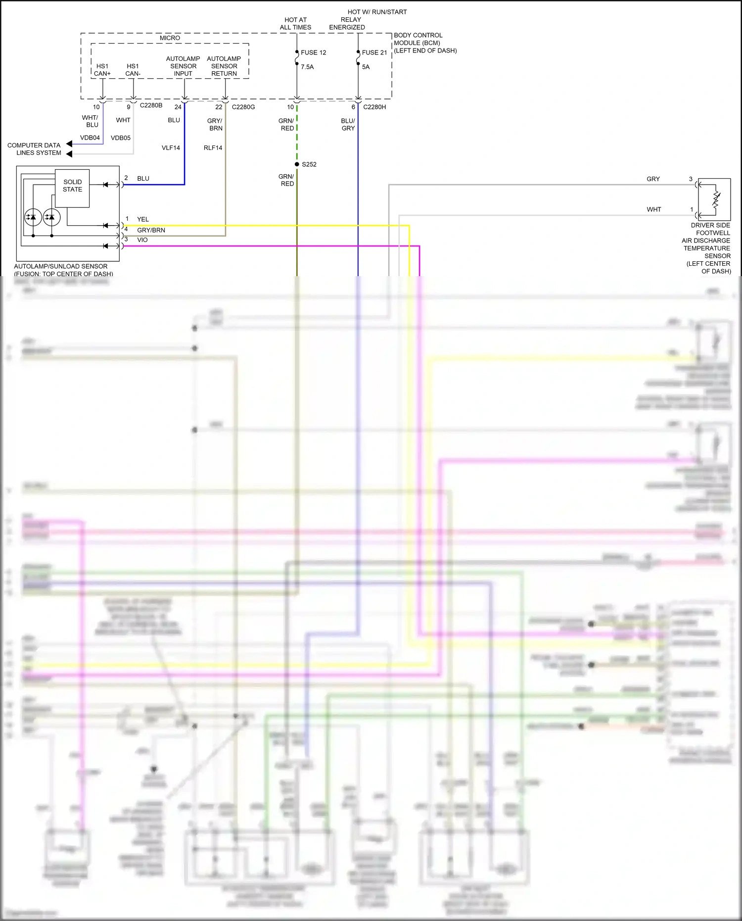 Ford Mondeo V (2014-2019) front control interface module wiring diagram  (2 of 2)