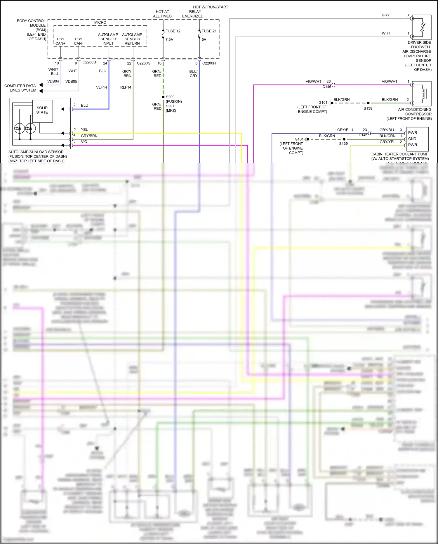Ford Mondeo V (2014-2019) fuse 21 wiring diagram  (3 of 9)