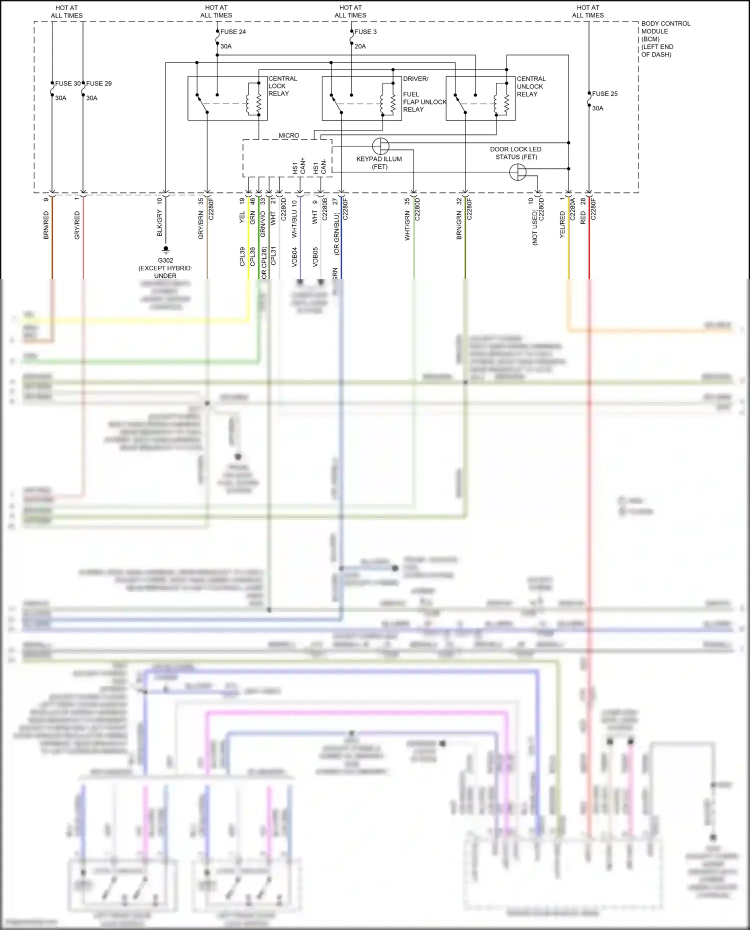 Ford Mondeo V (2014-2019) fuse 30 wiring diagram  (1 of 6)