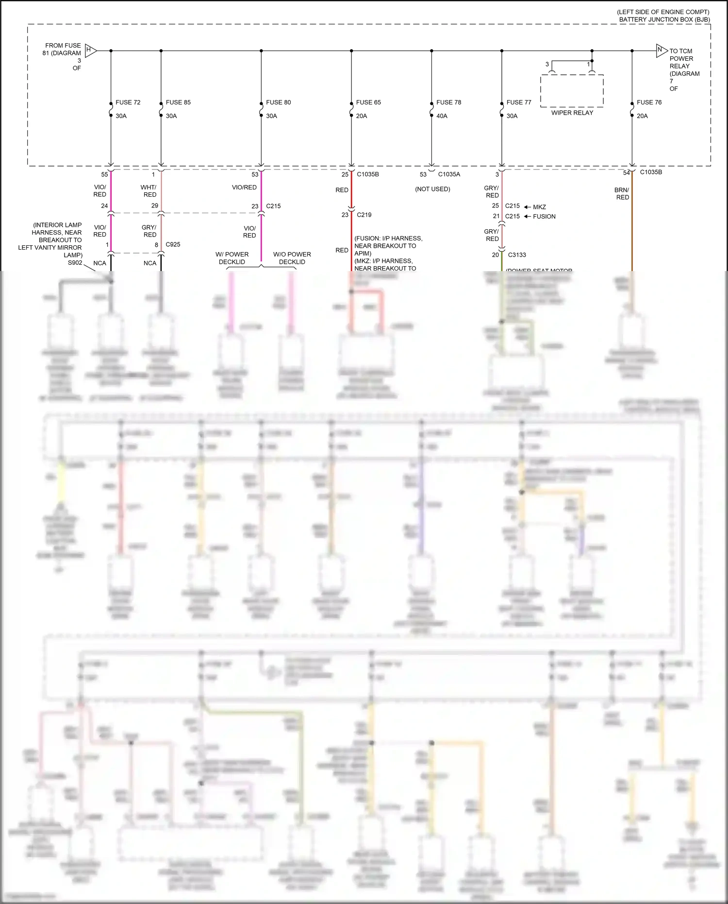 Ford Mondeo V (2014-2019) fuse 65 wiring diagram  (5 of 5)