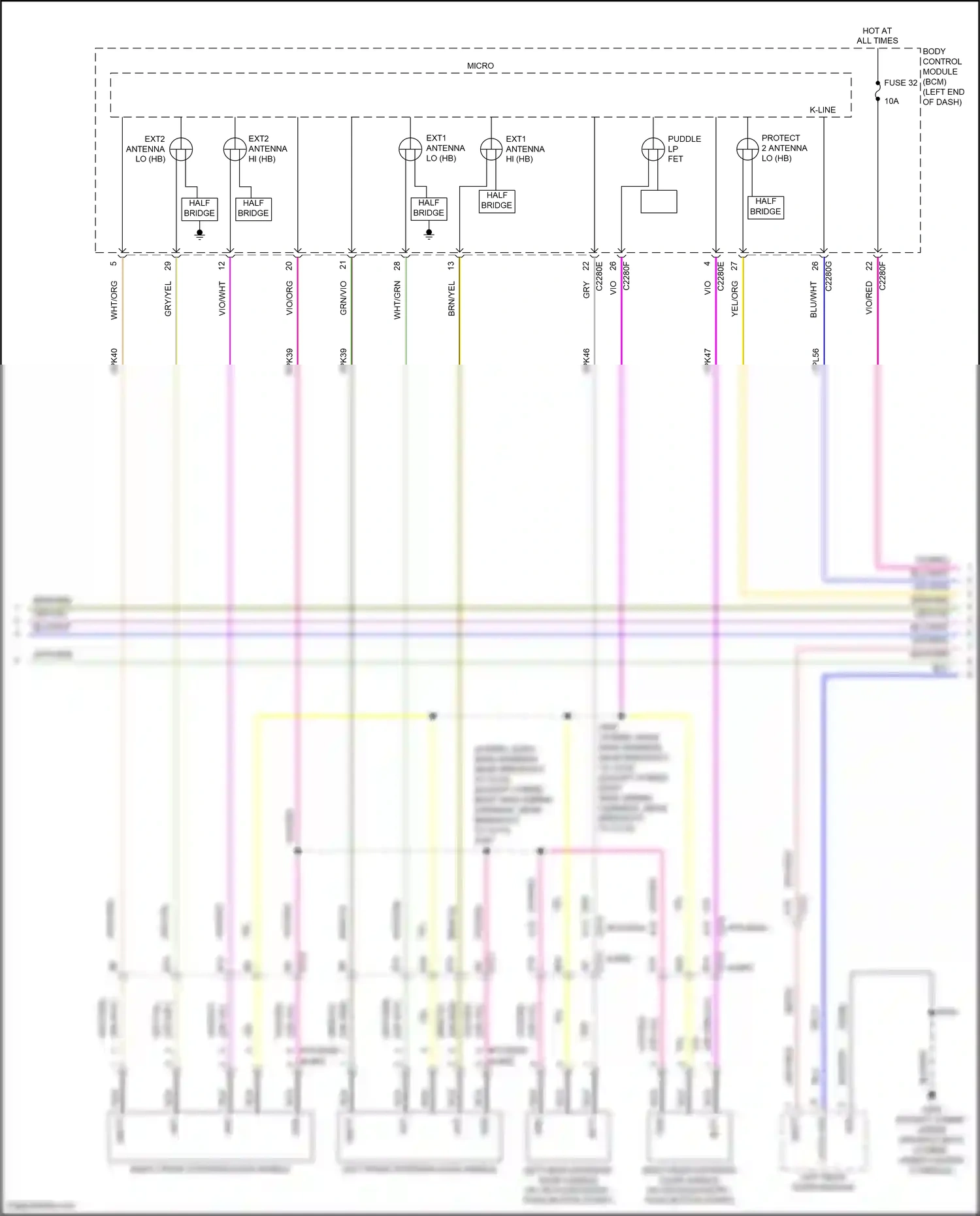 Ford Mondeo V (2014-2019) left rear door module wiring diagram  (1 of 2)