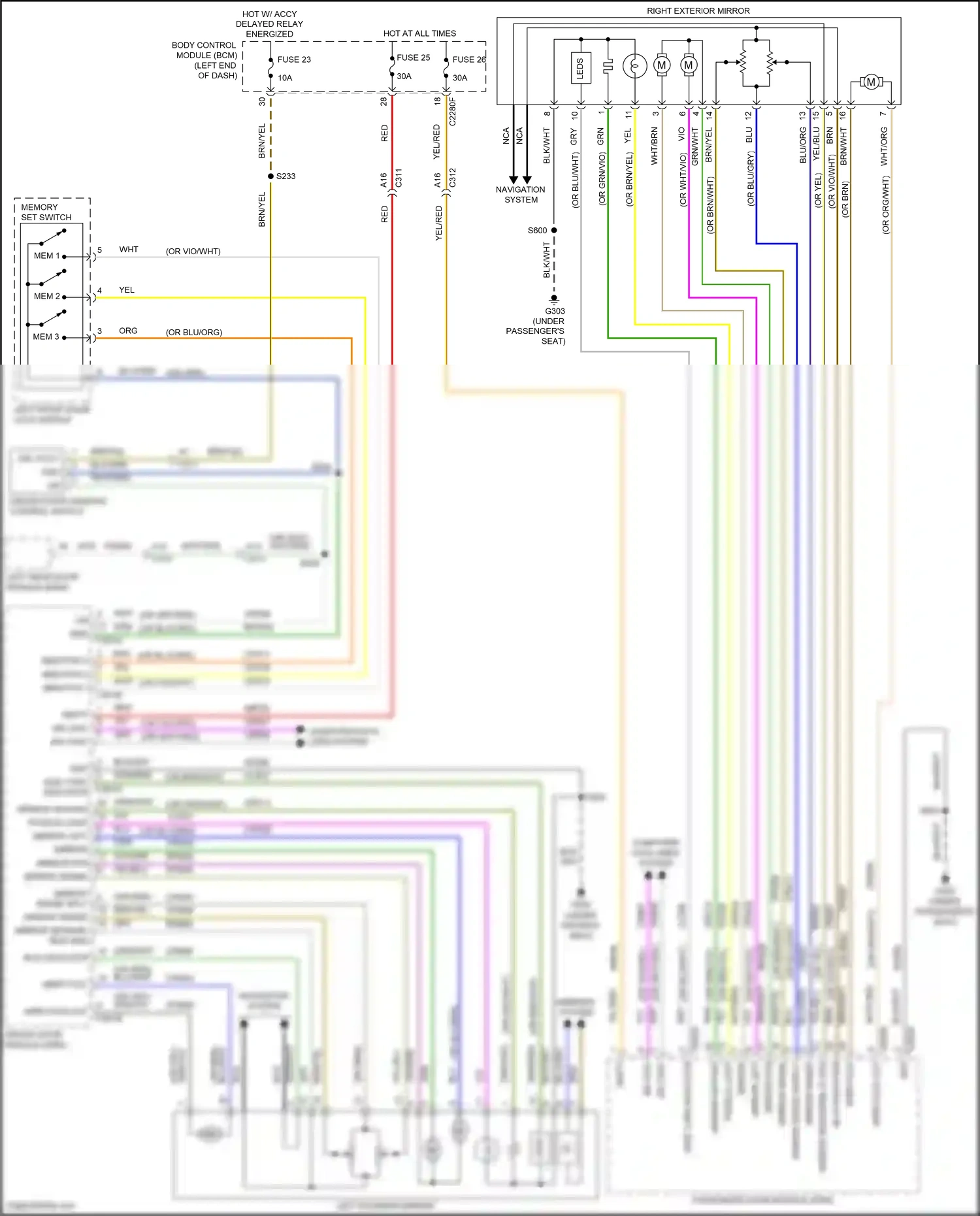 Ford Mondeo V (2014-2019) mirror left wiring diagram  (1 of 4)
