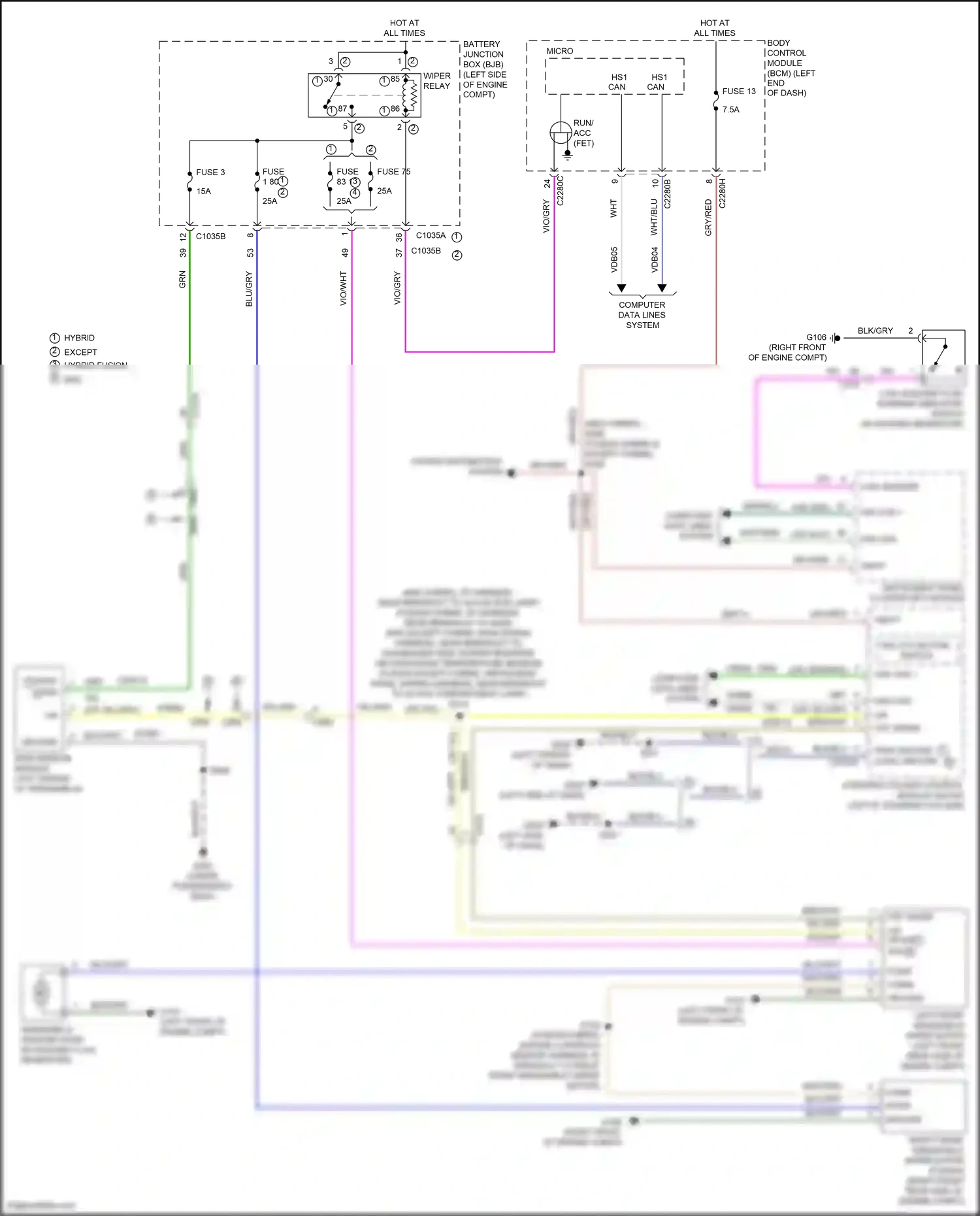 Ford Mondeo V (2014-2019) rain sensor module wiring diagram  (3 of 3)